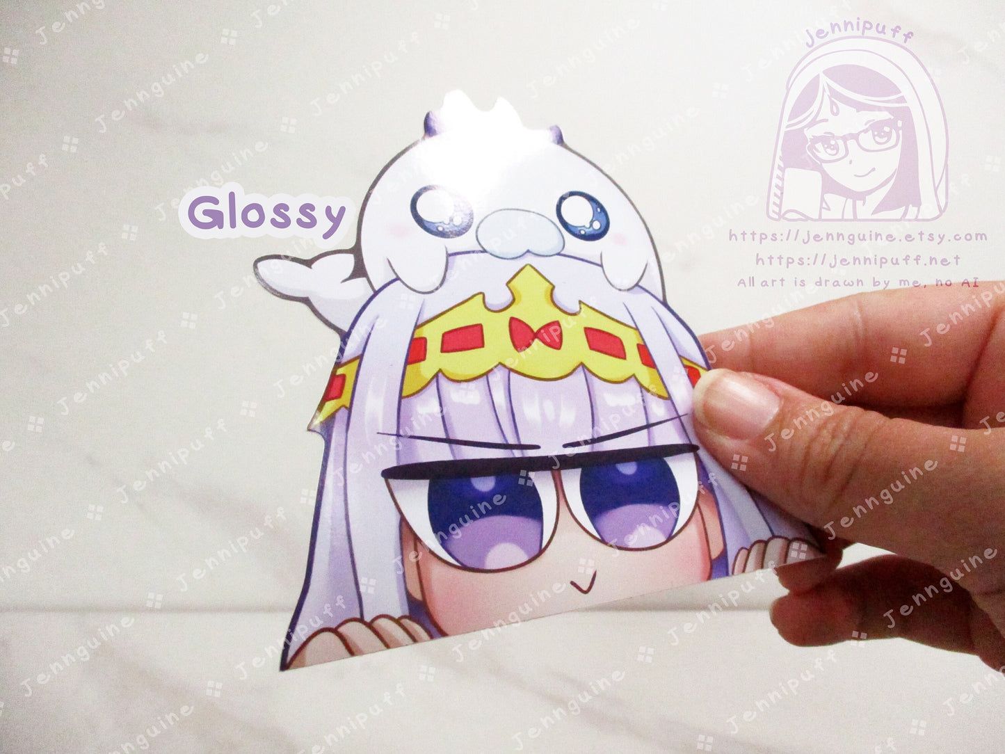 Sleepy Princess in the Demon Castle 4in Peeker Peeking Sticker Die-Cut Decal Cute Kawaii Anime Gift Peek AnimeGirl Suya Princess Syalis Sya