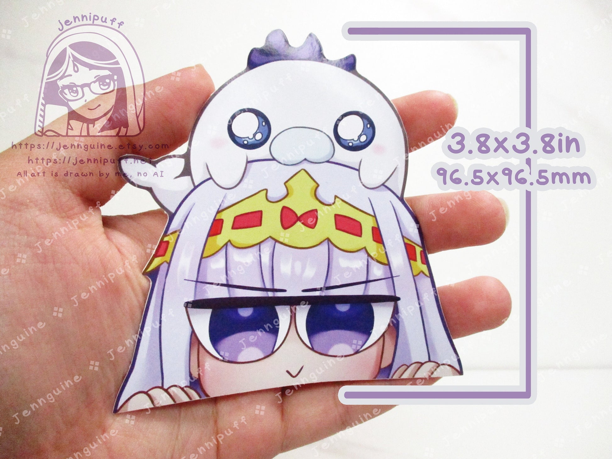 Sleepy Princess in the Demon Castle 4in Peeker Peeking Sticker Die-Cut Decal Cute Kawaii Anime Gift Peek AnimeGirl Suya Princess Syalis Sya