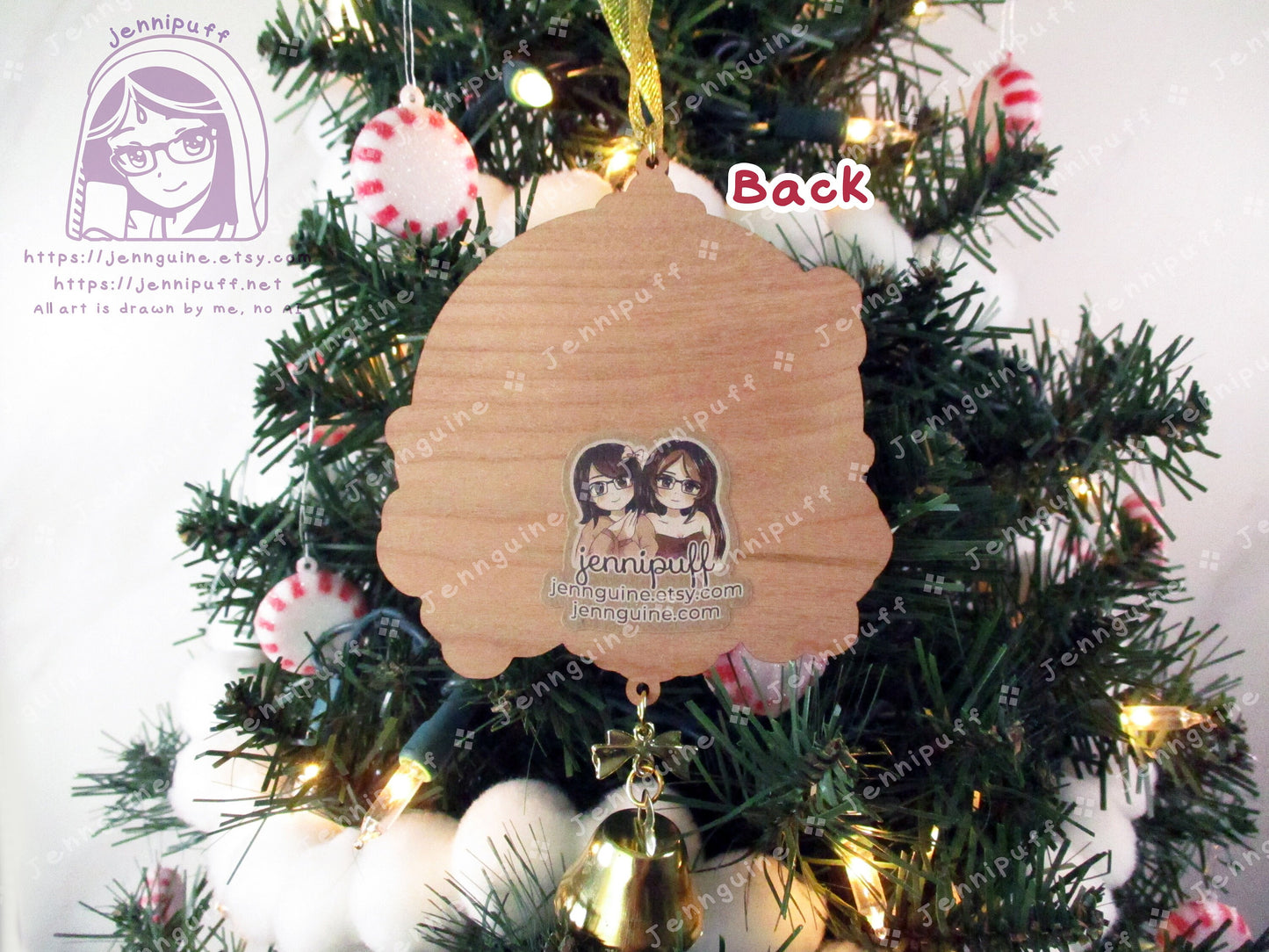 Baby PKMN Wooden Christmas Ornament | Comes with a 4x6in Print of the Artwork | MíméJr,Cléffà,Azúrill,Smóóchúm,Tógépí,Cóttónéé,Igglybúff
