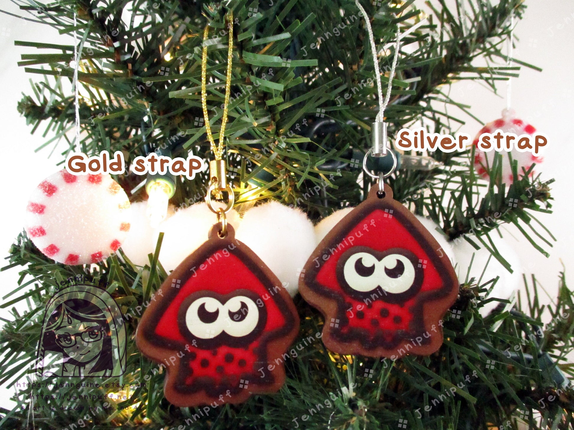 Video Game 5 Pack Small Wood Christmas Ornaments for Mini Tree | Includes 4x6in Postcard | Splatӧón,Snórlax,Kírby Holiday Decoration Gift