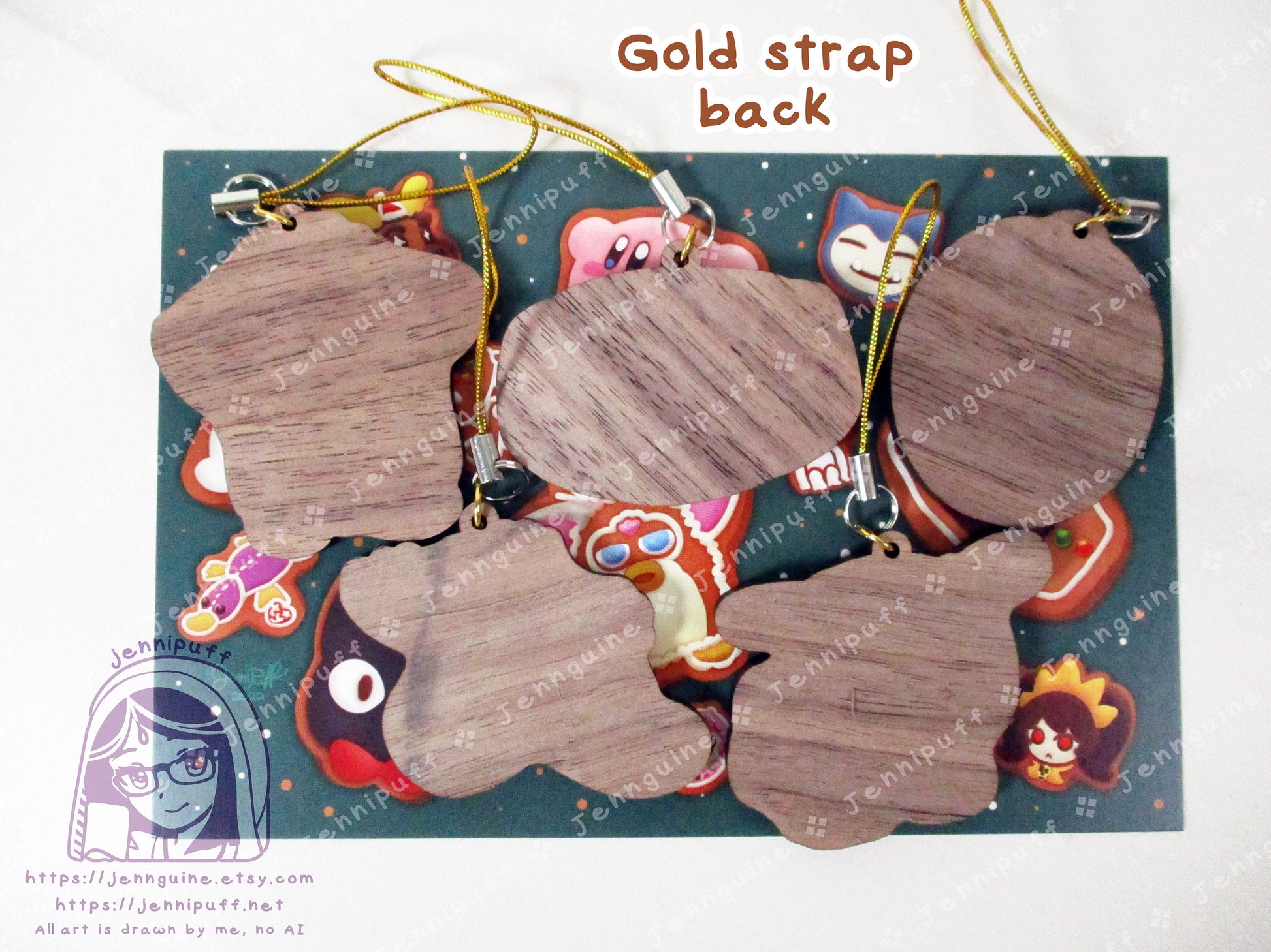 90s Toys 5 Pack 2in Small Wood Christmas Ornaments for Mini Tree | Includes 4x6in Postcard | Béanie Bàby,iDog,Fúrby Holiday Decoration Gift