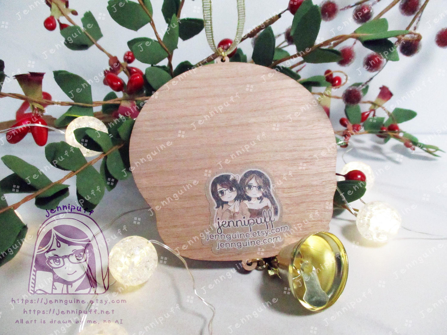 Wooden Christmas Ornament & 4x6in Print | Jíjí, My Neighbor, Calcífer, Spírited Áway, Pônyó, Holiday Gift - Last Stock - Unofficial Inspired