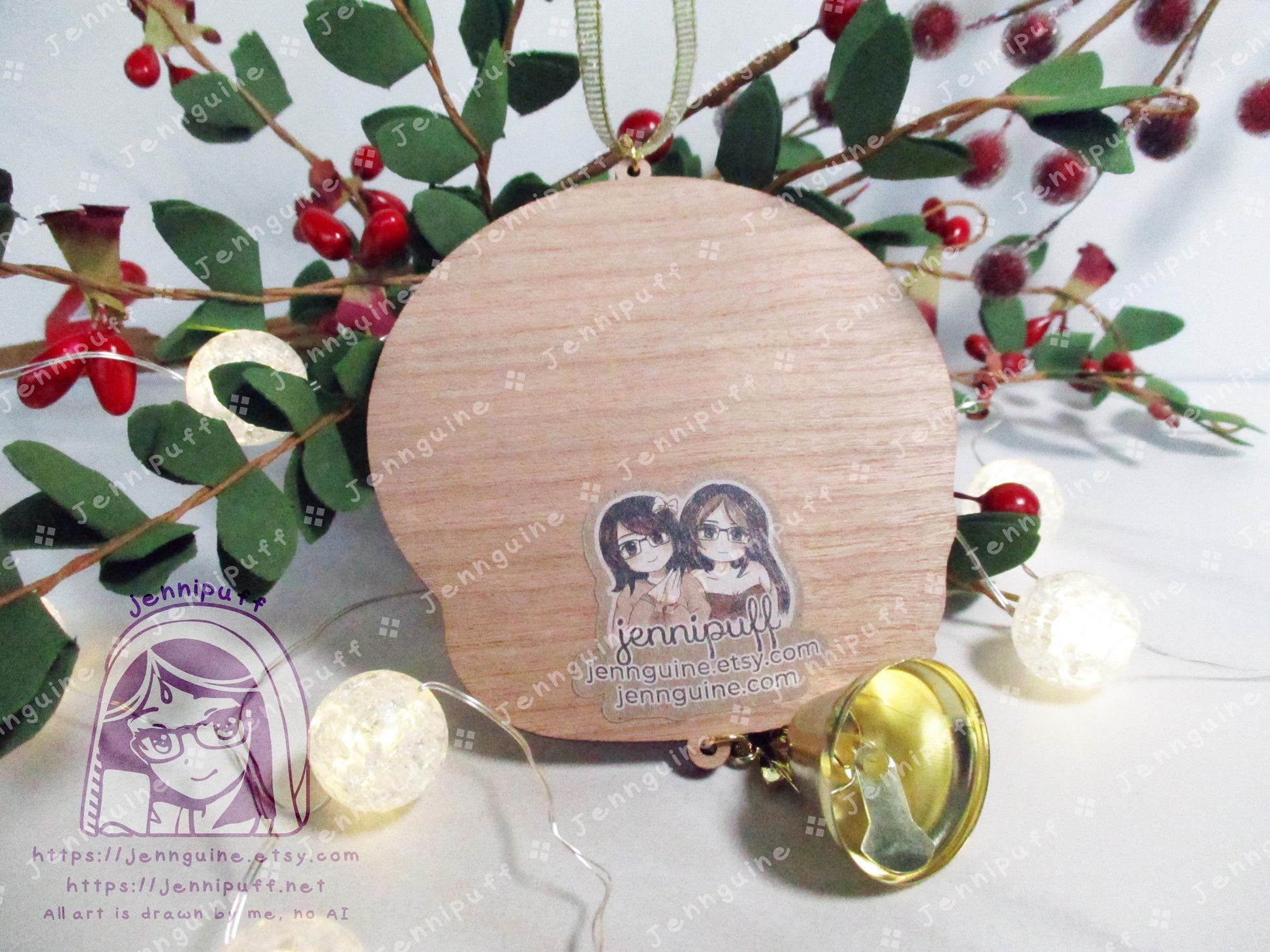 Wooden Christmas Ornament & 4x6in Print | Jíjí, My Neighbor, Calcífer, Spírited Áway, Pônyó, Holiday Gift - Last Stock - Unofficial Inspired