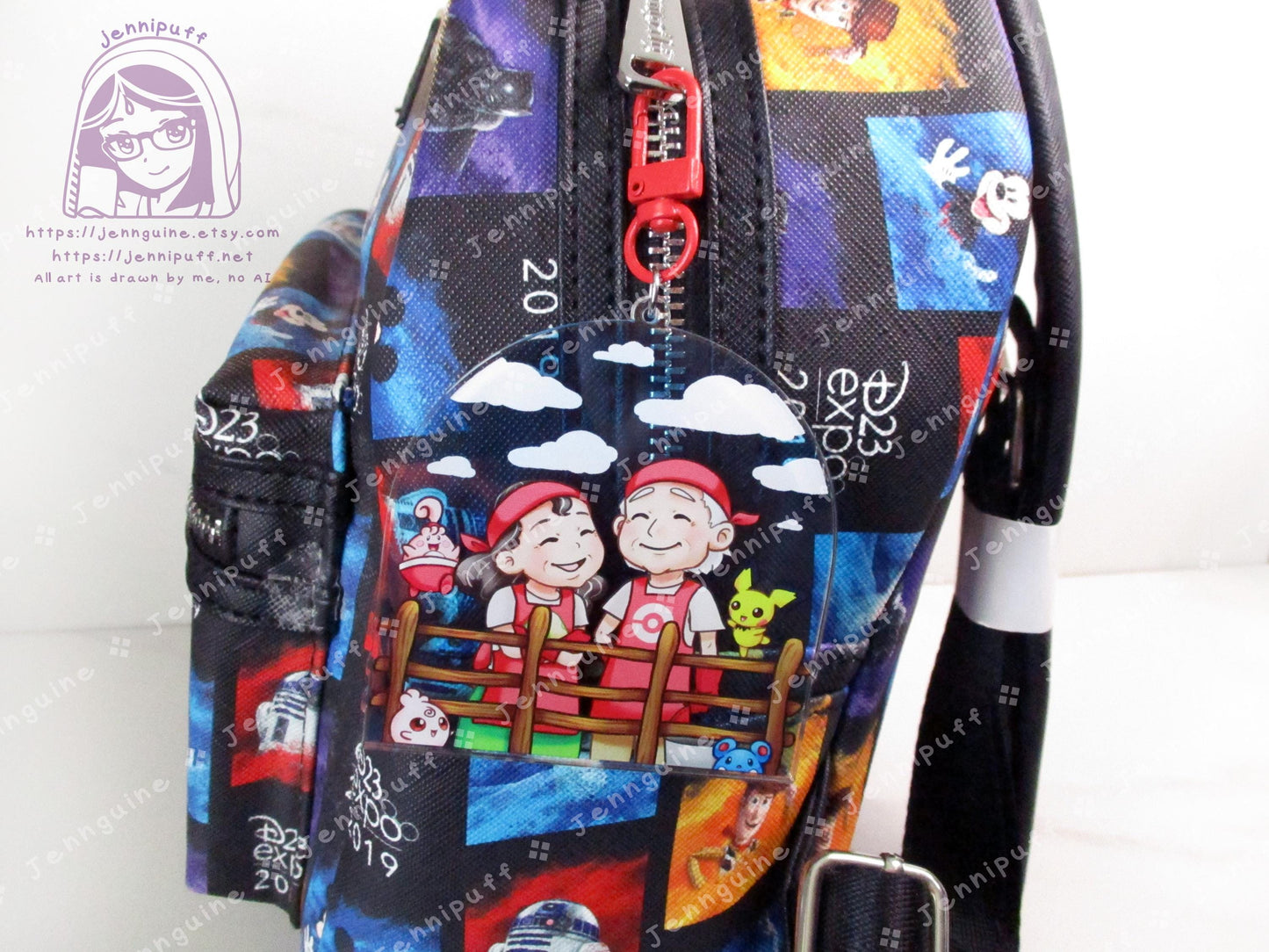 Daycare Couple with Îgglýbüff PÎchü ÀzürÎl | Oversize Double Sided 3in Acrylic Keychain | Gift for Poke and Anime Fan Nerd Kawaii Game TCG