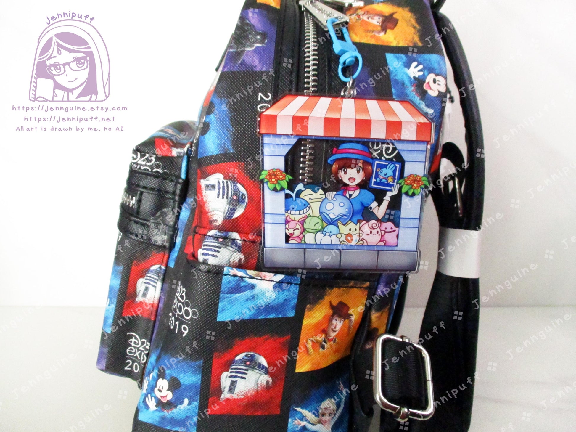 R/S/E PKMN Department Dept Store Girl | Oversize Double Sided 3in Acrylic Keychain | Gift for Poke and Anime Fan Nerd Kawaii Video Game TCG