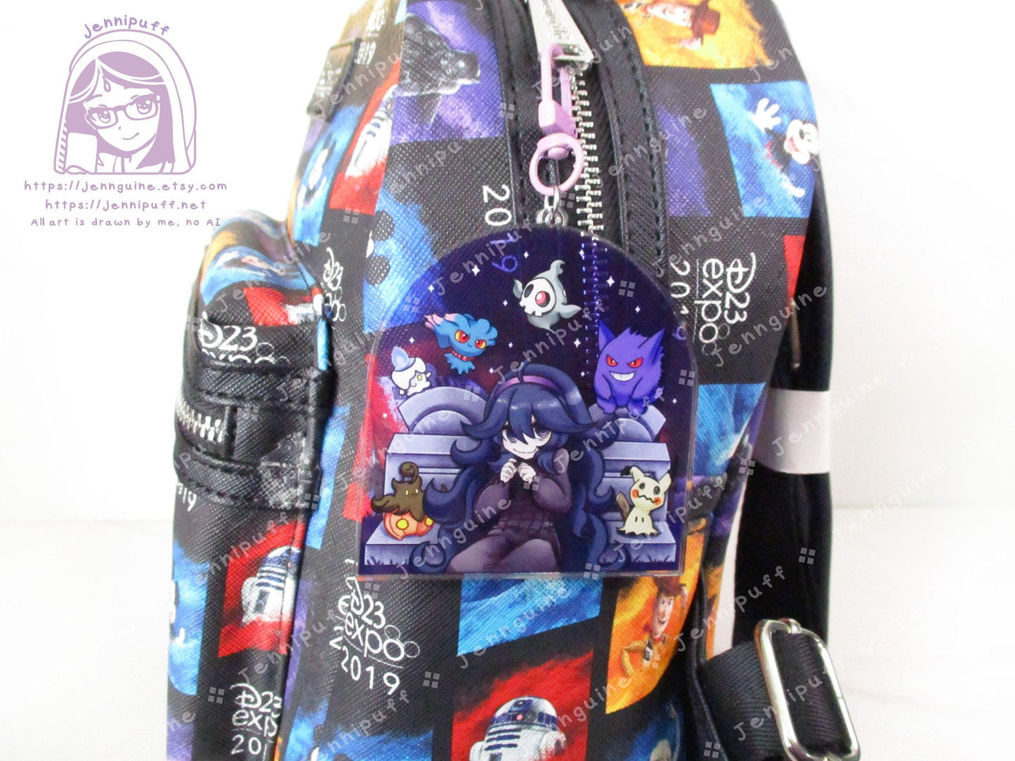 Héxx Mäníäc Ghost Type PKMN Graveyard | Oversize Double Sided 3in Acrylic Keychain | Gift for Poke and Anime Fan Nerd Kawaii Video Game TCG
