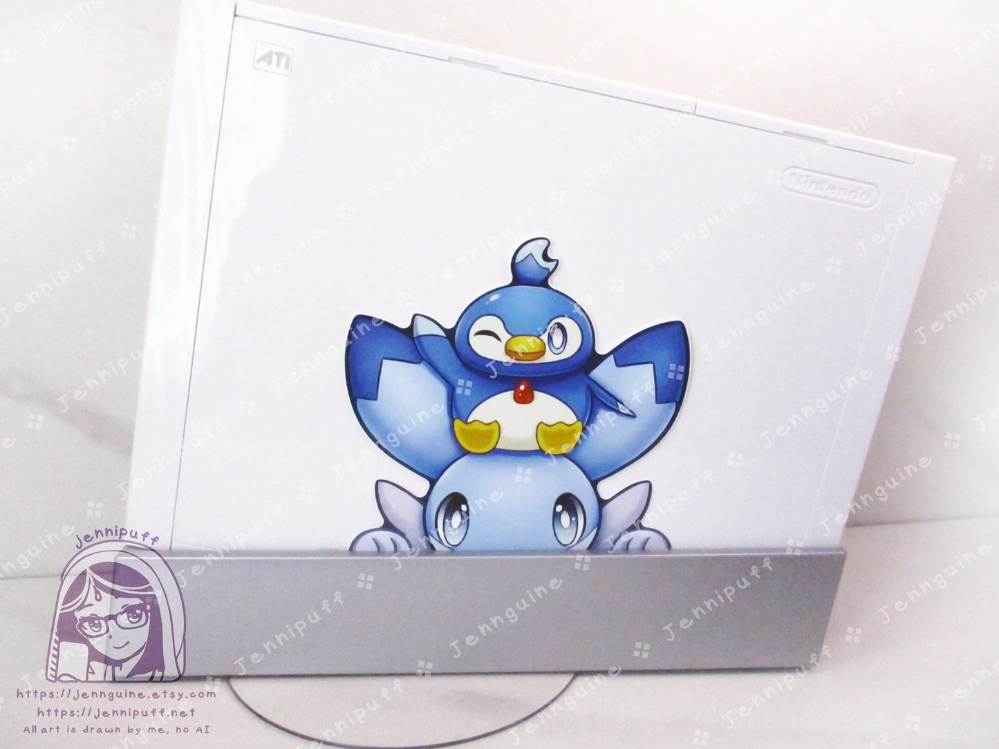 Palworld Ice Dragon Pal Chillet Pengullet Video Game 4in Peeker Peeking Sticker Die-Cut Vinyl Decal Cute Kawaii Anime Gift Weatherproof