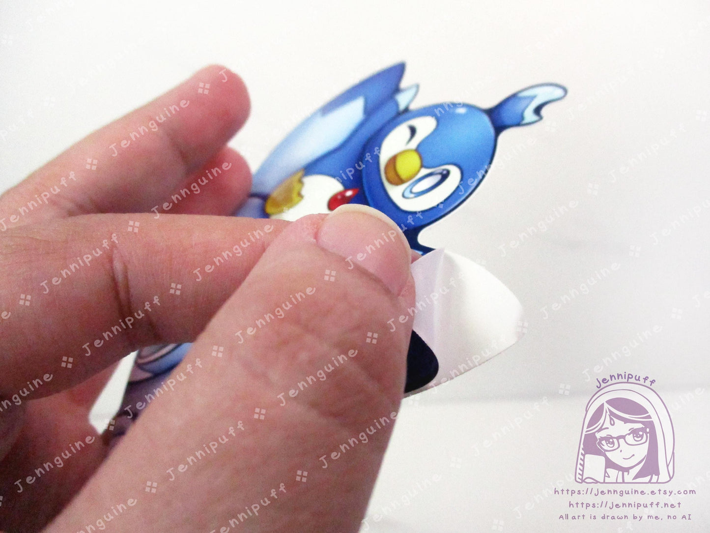 Palworld Ice Dragon Pal Chillet Pengullet Video Game 4in Peeker Peeking Sticker Die-Cut Vinyl Decal Cute Kawaii Anime Gift Weatherproof