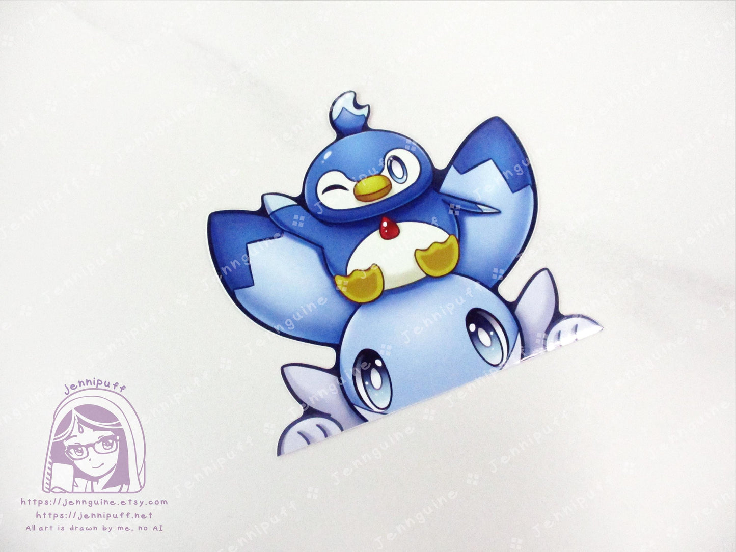 Palworld Ice Dragon Pal Chillet Pengullet Video Game 4in Peeker Peeking Sticker Die-Cut Vinyl Decal Cute Kawaii Anime Gift Weatherproof
