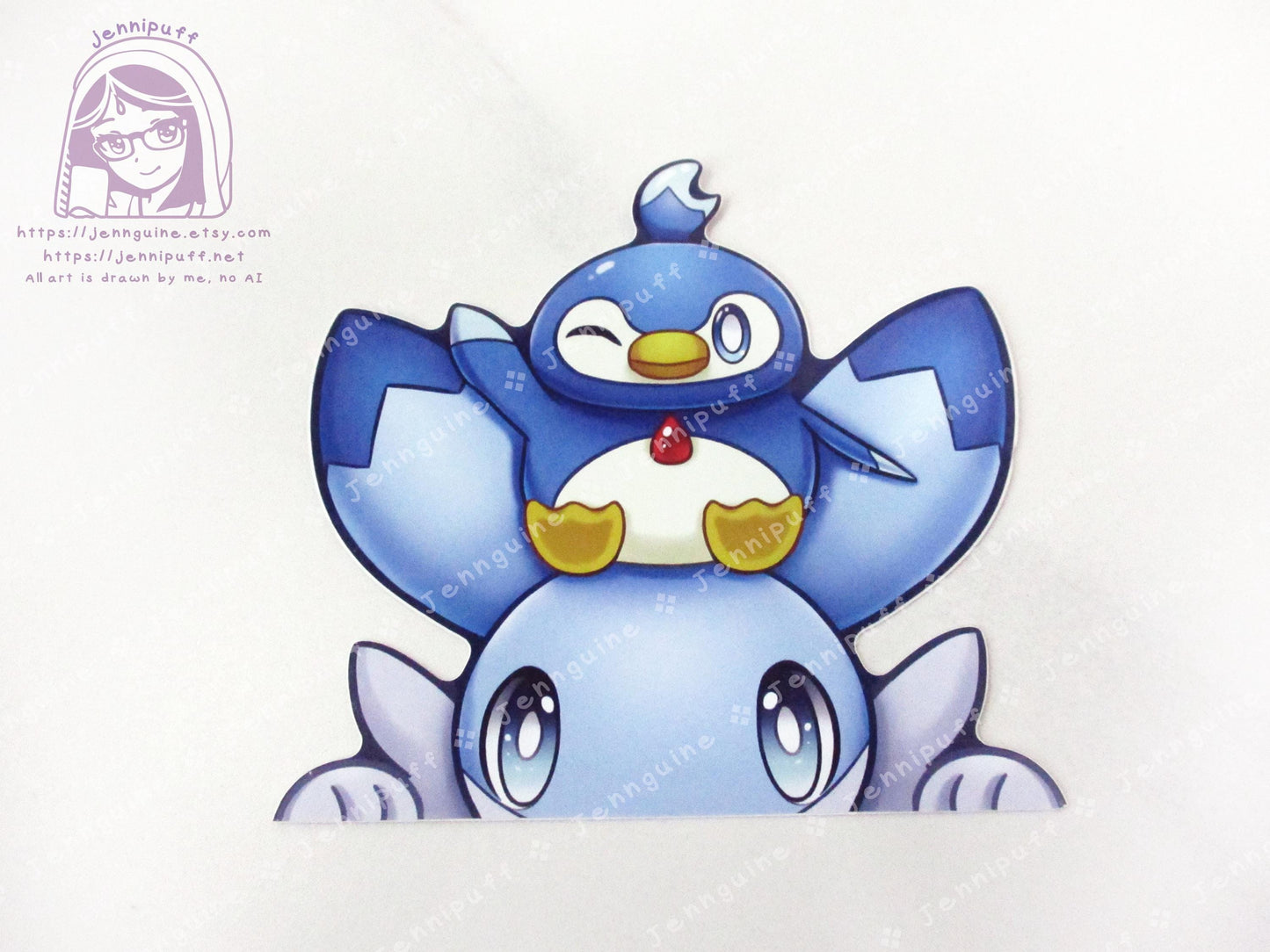 Palworld Ice Dragon Pal Chillet Pengullet Video Game 4in Peeker Peeking Sticker Die-Cut Vinyl Decal Cute Kawaii Anime Gift Weatherproof