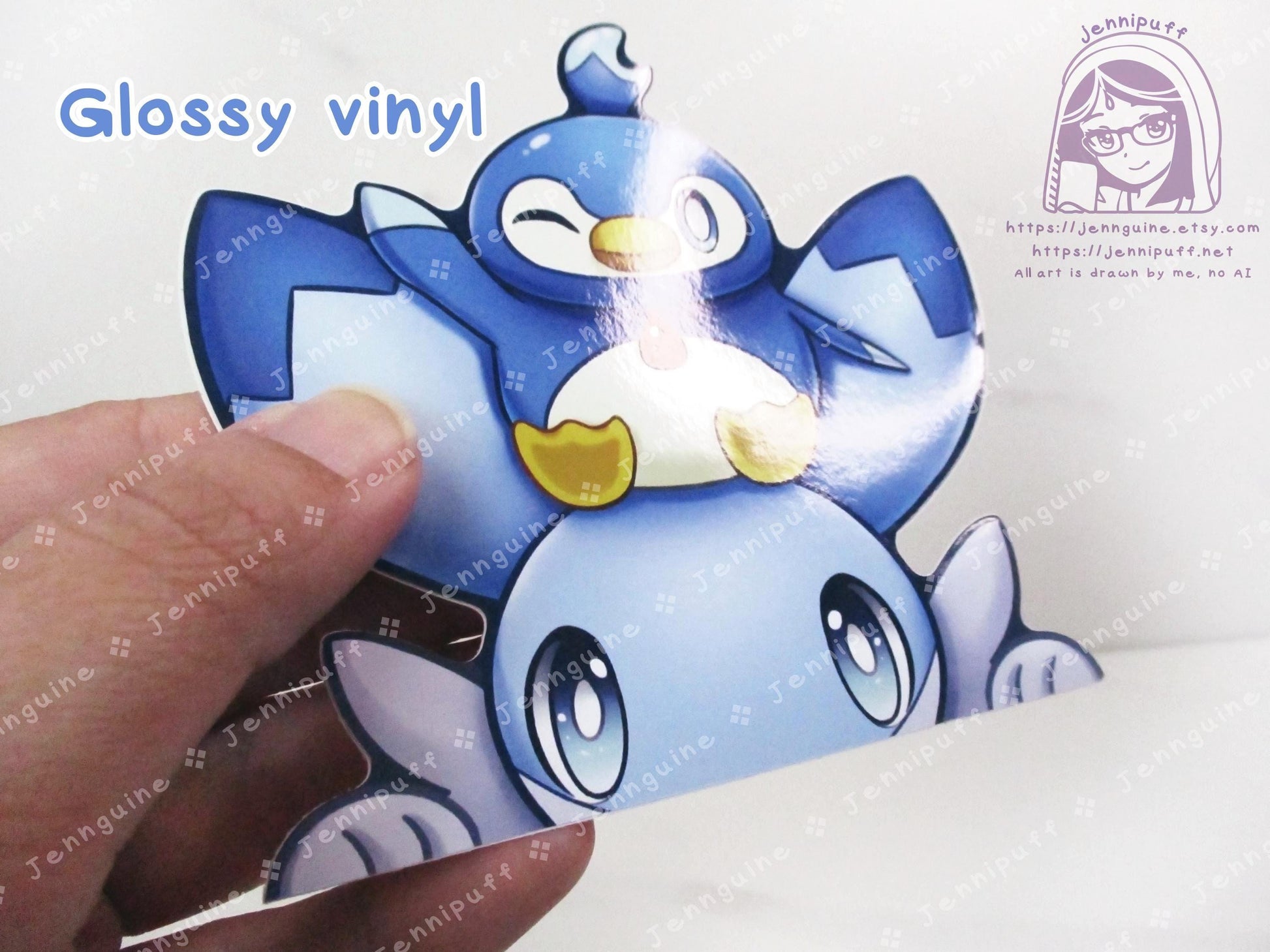 Palworld Ice Dragon Pal Chillet Pengullet Video Game 4in Peeker Peeking Sticker Die-Cut Vinyl Decal Cute Kawaii Anime Gift Weatherproof