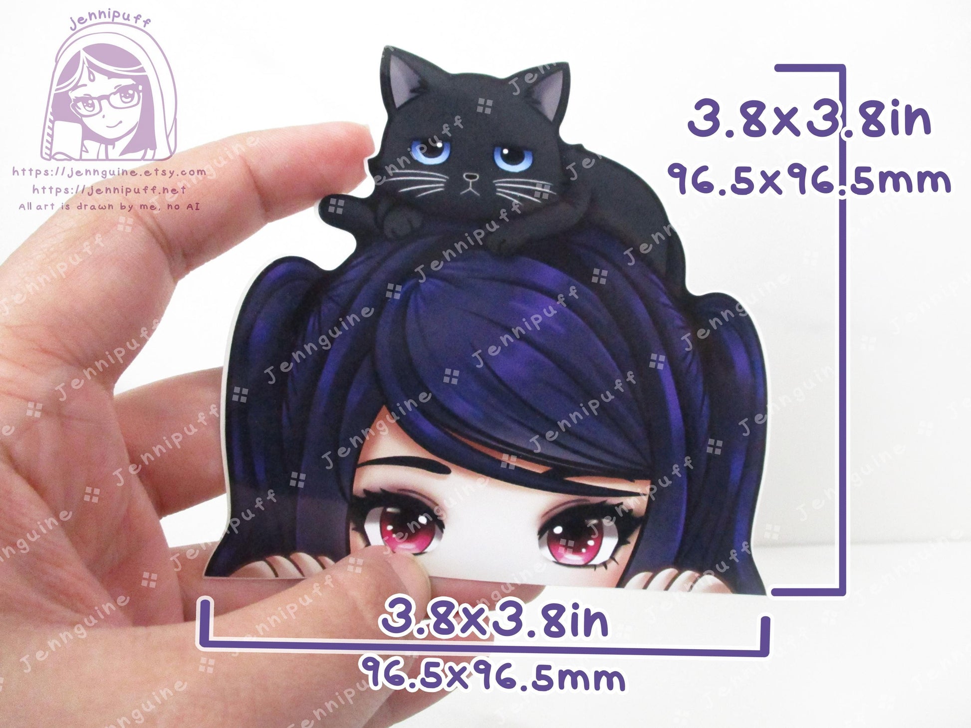 Jill Stingray Fore Cat Va11halla Va11-hall-a Video Game 4in Peeker Peeking Sticker Die-Cut Vinyl Decal Cute Kawaii Anime Gift Weatherproof