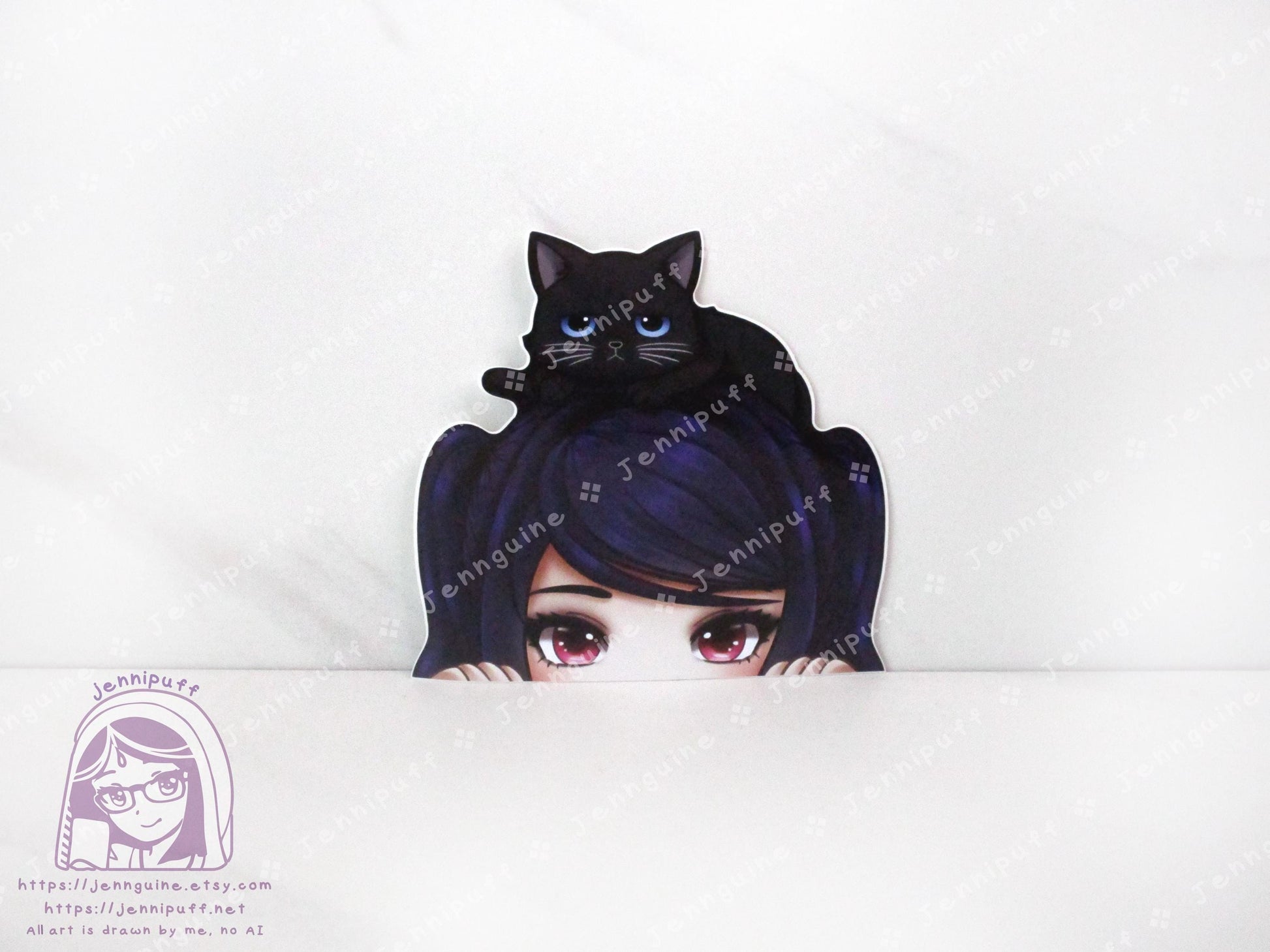 Jill Stingray Fore Cat Va11halla Va11-hall-a Video Game 4in Peeker Peeking Sticker Die-Cut Vinyl Decal Cute Kawaii Anime Gift Weatherproof