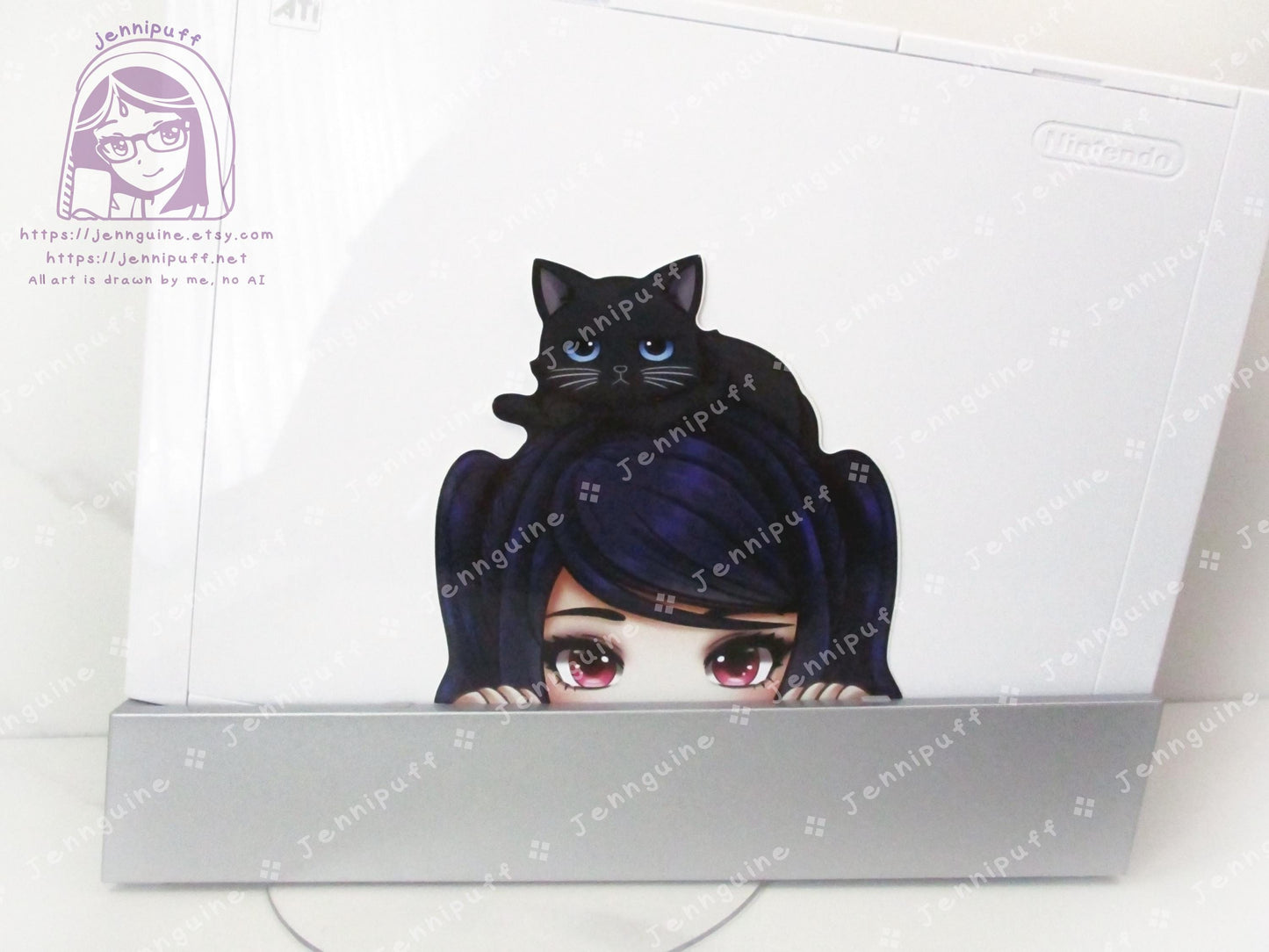 Jill Stingray Fore Cat Va11halla Va11-hall-a Video Game 4in Peeker Peeking Sticker Die-Cut Vinyl Decal Cute Kawaii Anime Gift Weatherproof