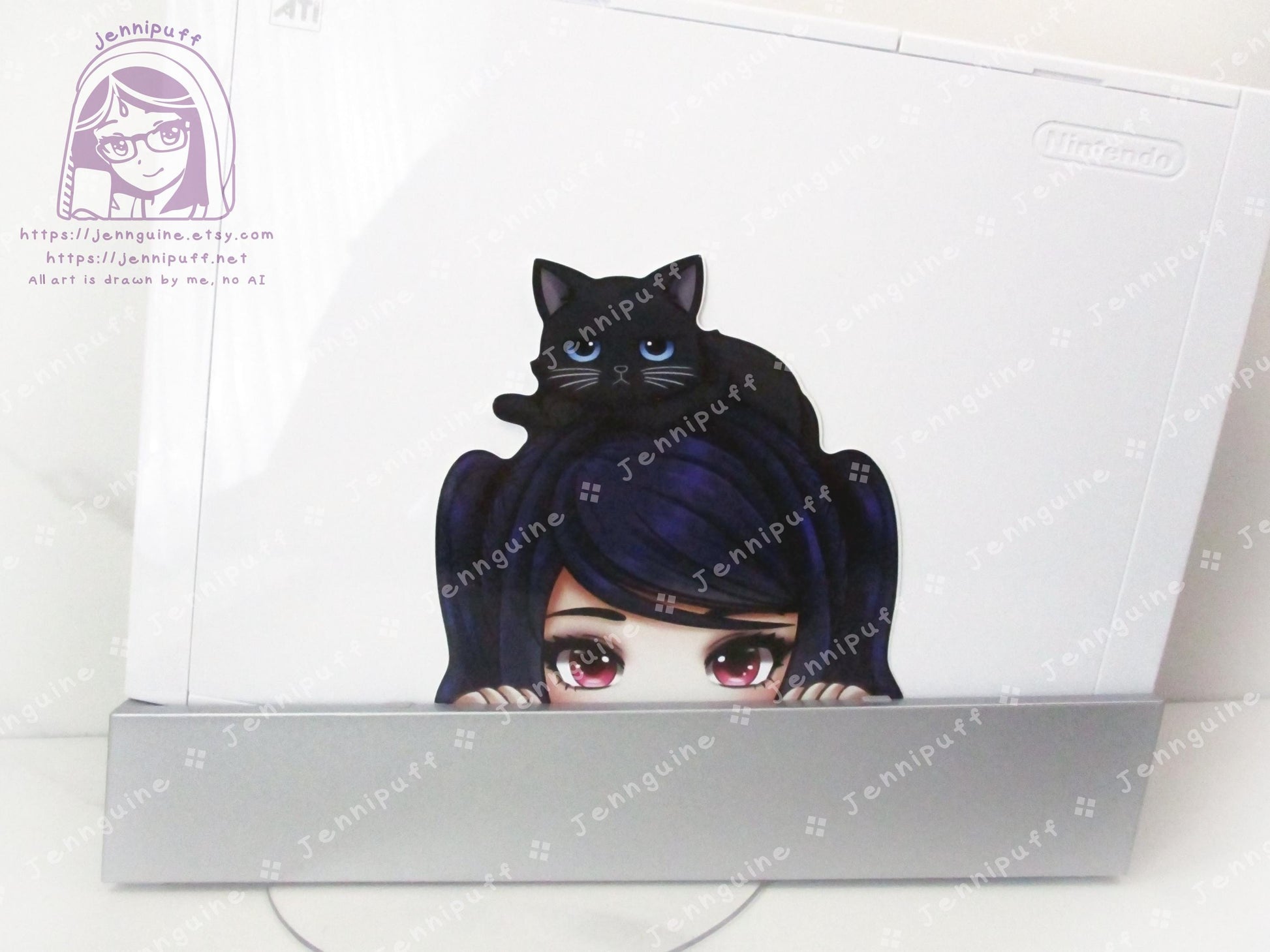 Jill Stingray Fore Cat Va11halla Va11-hall-a Video Game 4in Peeker Peeking Sticker Die-Cut Vinyl Decal Cute Kawaii Anime Gift Weatherproof