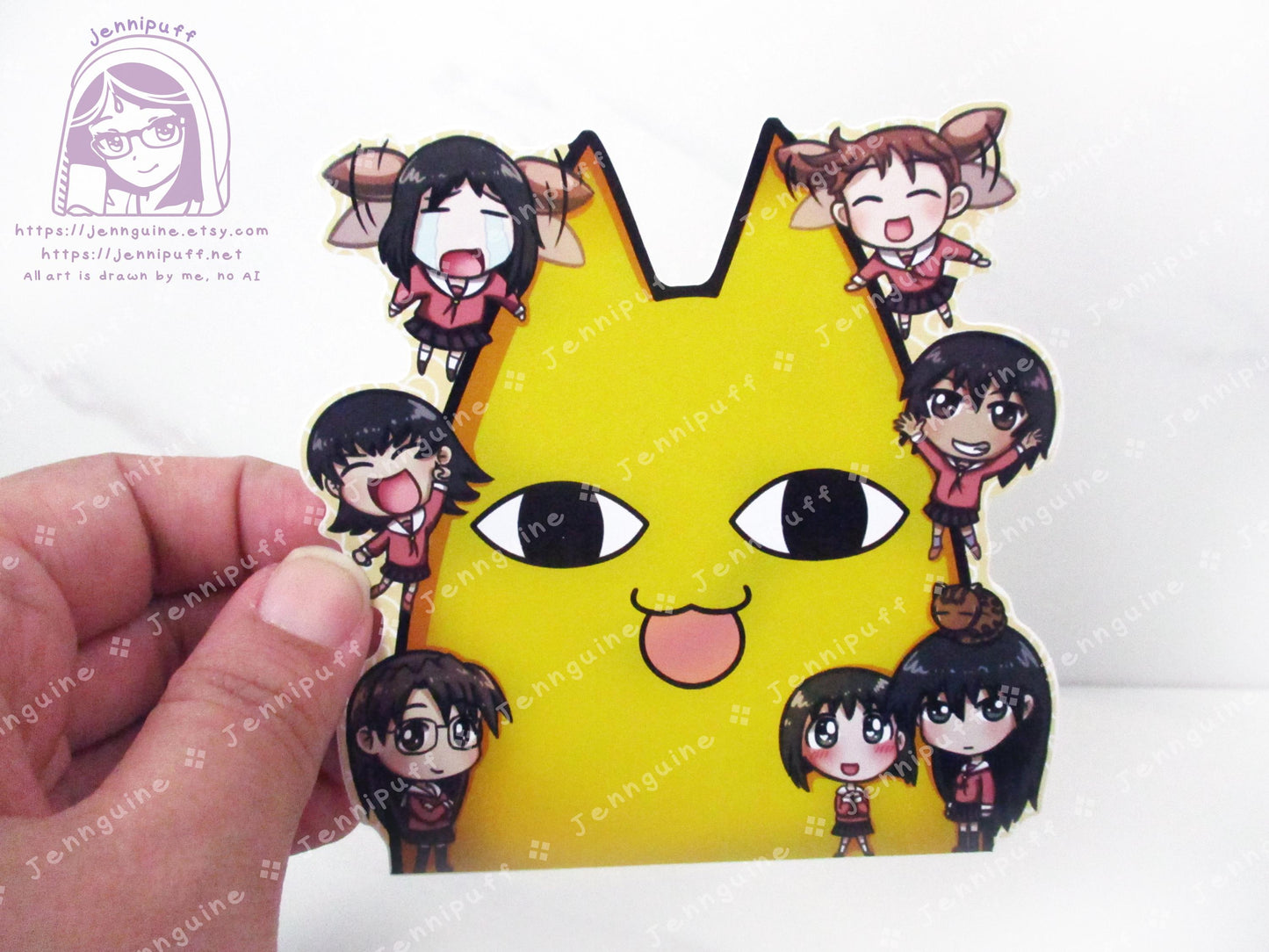 Azúmângâ Dâíóh Chiyo-chichi Chiyo Osaka Sakaki Kaori Tomo Kagura 4in Peeker Peeking Sticker DieCut Vinyl Decal Kawaii Anime Weatherproof