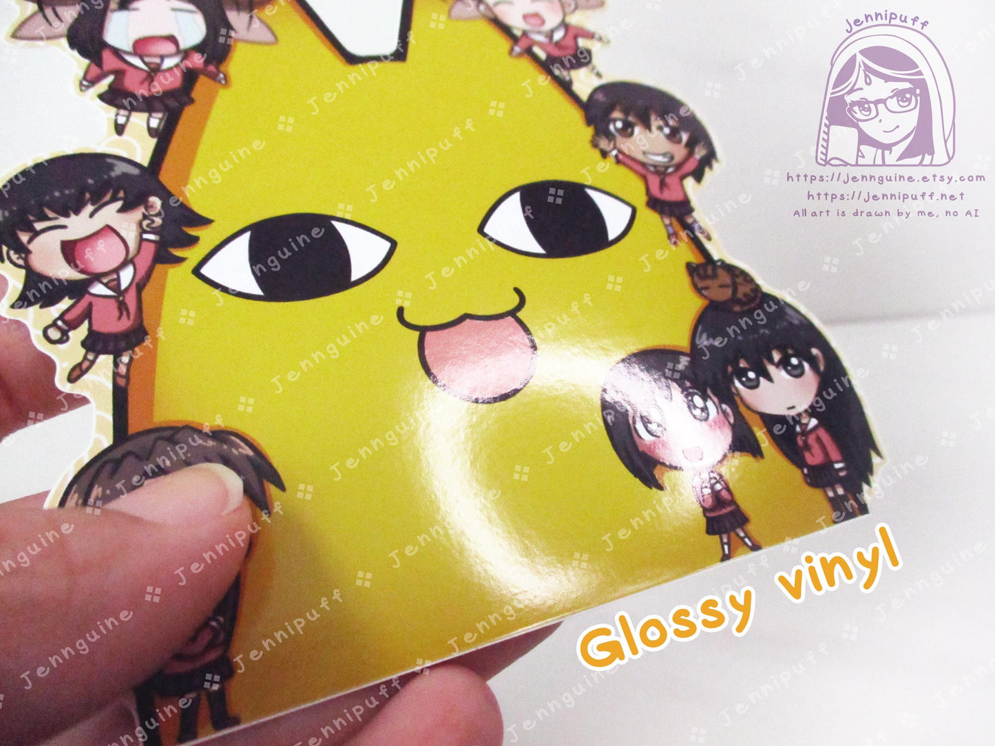 Azúmângâ Dâíóh Chiyo-chichi Chiyo Osaka Sakaki Kaori Tomo Kagura 4in Peeker Peeking Sticker DieCut Vinyl Decal Kawaii Anime Weatherproof