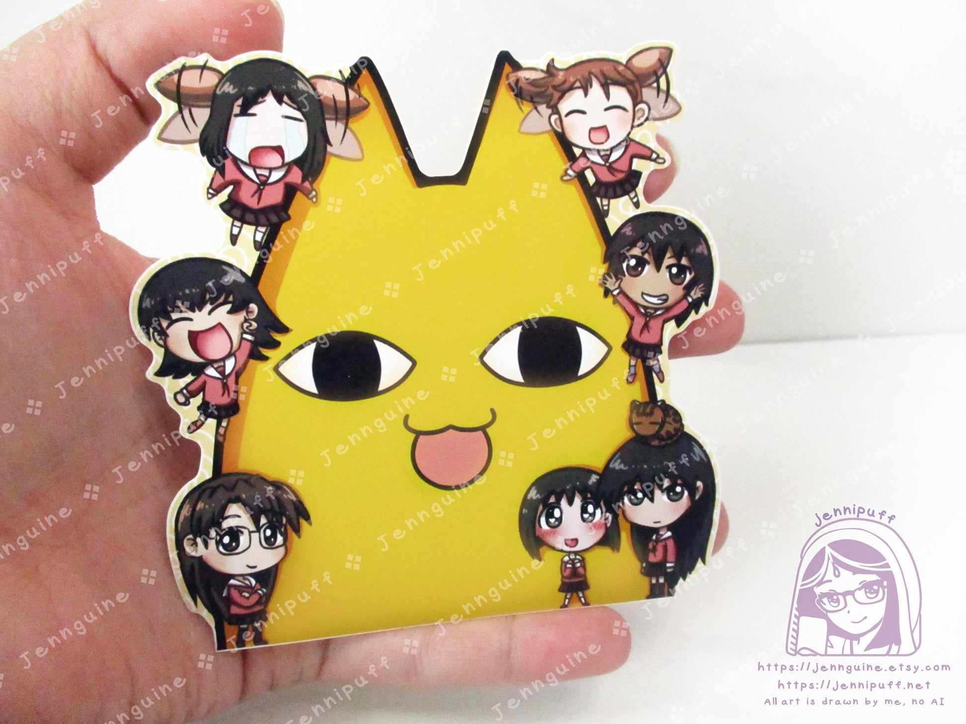 Azúmângâ Dâíóh Chiyo-chichi Chiyo Osaka Sakaki Kaori Tomo Kagura 4in Peeker Peeking Sticker DieCut Vinyl Decal Kawaii Anime Weatherproof