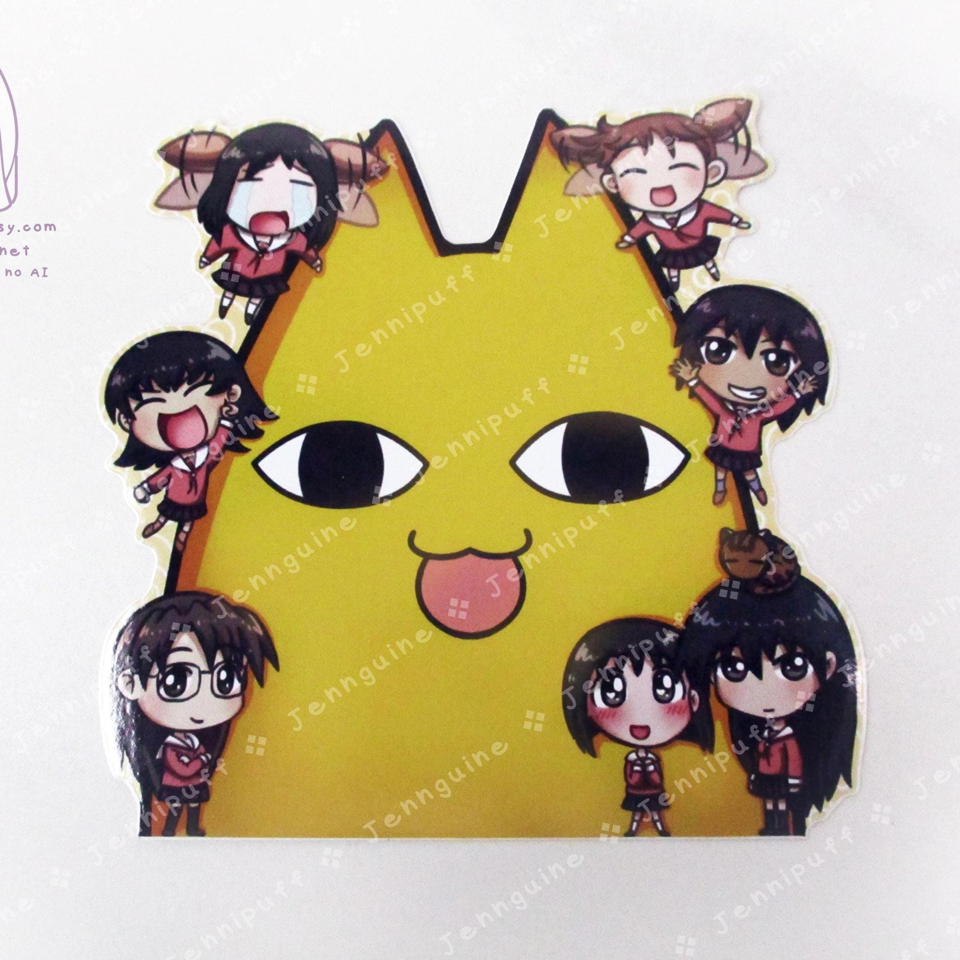 Azúmângâ Dâíóh Chiyo-chichi Chiyo Osaka Sakaki Kaori Tomo Kagura 4in Peeker Peeking Sticker DieCut Vinyl Decal Kawaii Anime Weatherproof