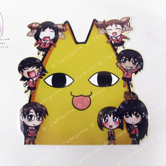 Azúmângâ Dâíóh Chiyo-chichi Chiyo Osaka Sakaki Kaori Tomo Kagura 4in Peeker Peeking Sticker DieCut Vinyl Decal Kawaii Anime Weatherproof