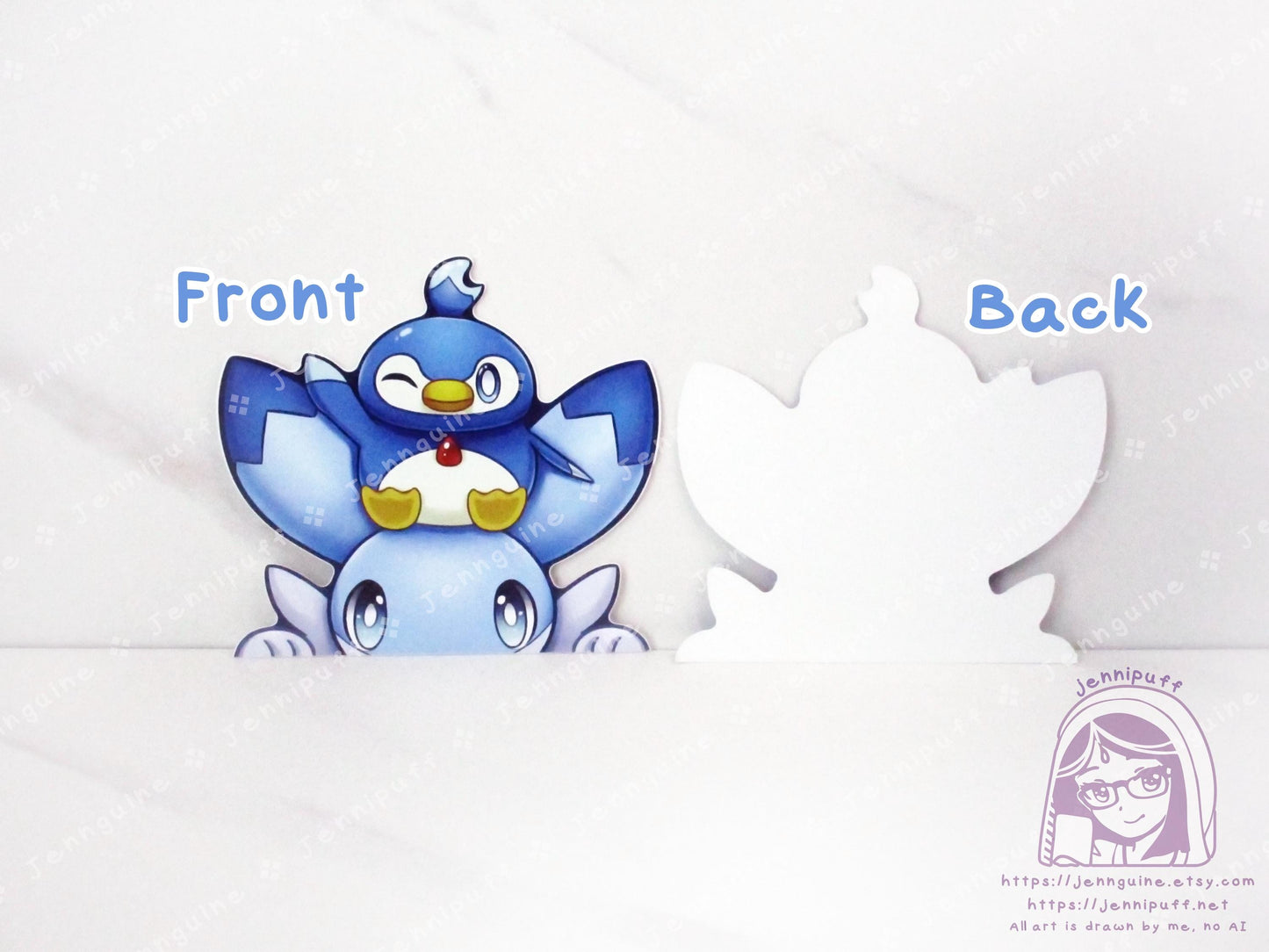 Palworld Ice Dragon Pal Chillet Pengullet Video Game 4in Peeker Peeking Sticker Die-Cut Vinyl Decal Cute Kawaii Anime Gift Weatherproof