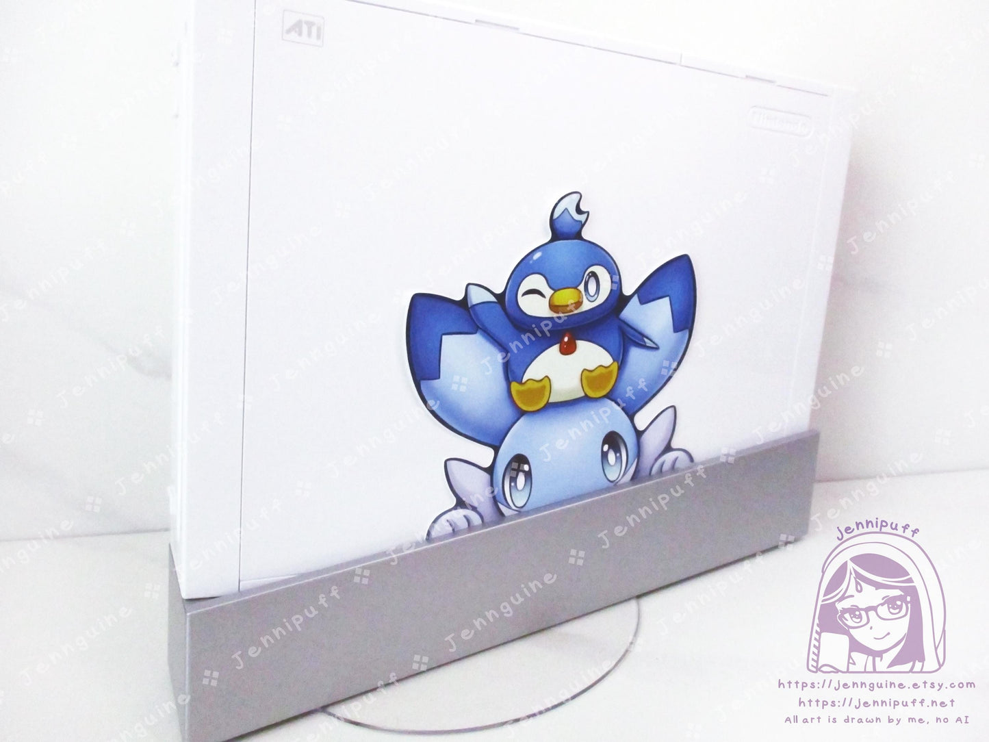 Palworld Ice Dragon Pal Chillet Pengullet Video Game 4in Peeker Peeking Sticker Die-Cut Vinyl Decal Cute Kawaii Anime Gift Weatherproof