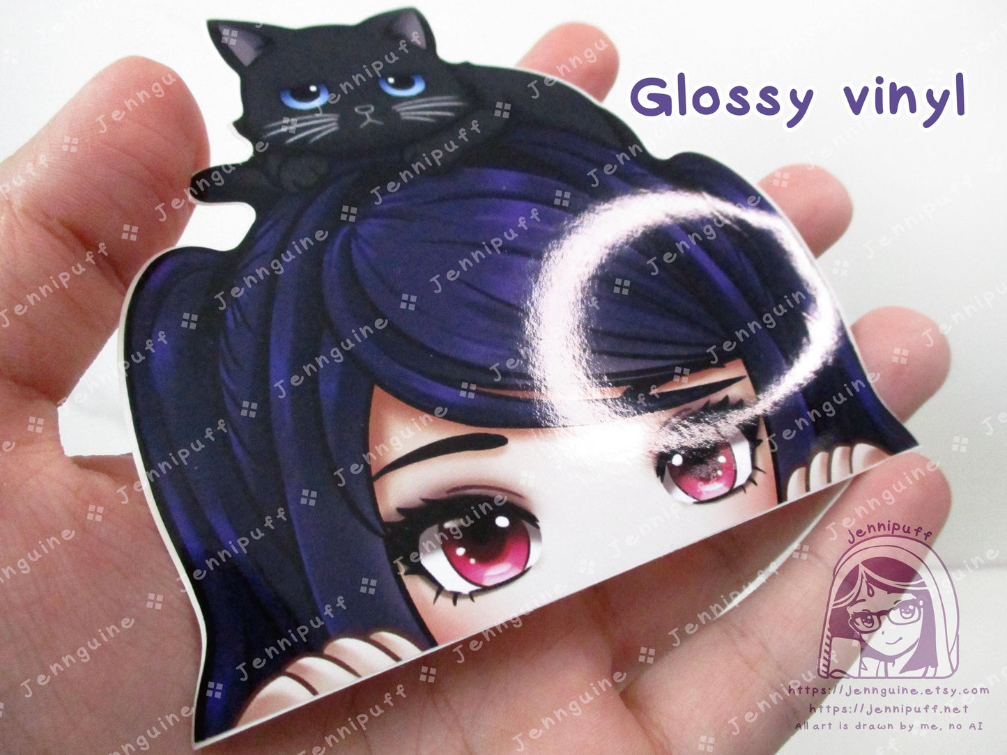 Jill Stingray Fore Cat Va11halla Va11-hall-a Video Game 4in Peeker Peeking Sticker Die-Cut Vinyl Decal Cute Kawaii Anime Gift Weatherproof