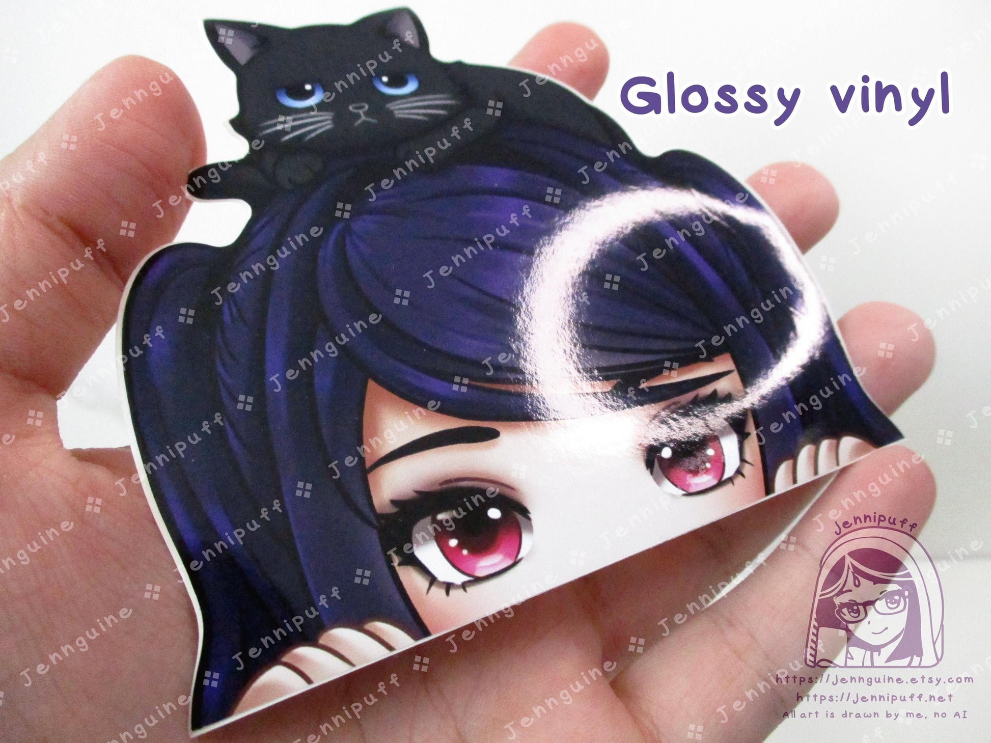 Jill Stingray Fore Cat Va11halla Va11-hall-a Video Game 4in Peeker Peeking Sticker Die-Cut Vinyl Decal Cute Kawaii Anime Gift Weatherproof