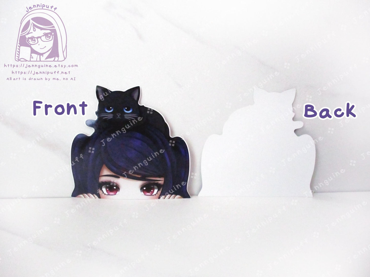Jill Stingray Fore Cat Va11halla Va11-hall-a Video Game 4in Peeker Peeking Sticker Die-Cut Vinyl Decal Cute Kawaii Anime Gift Weatherproof