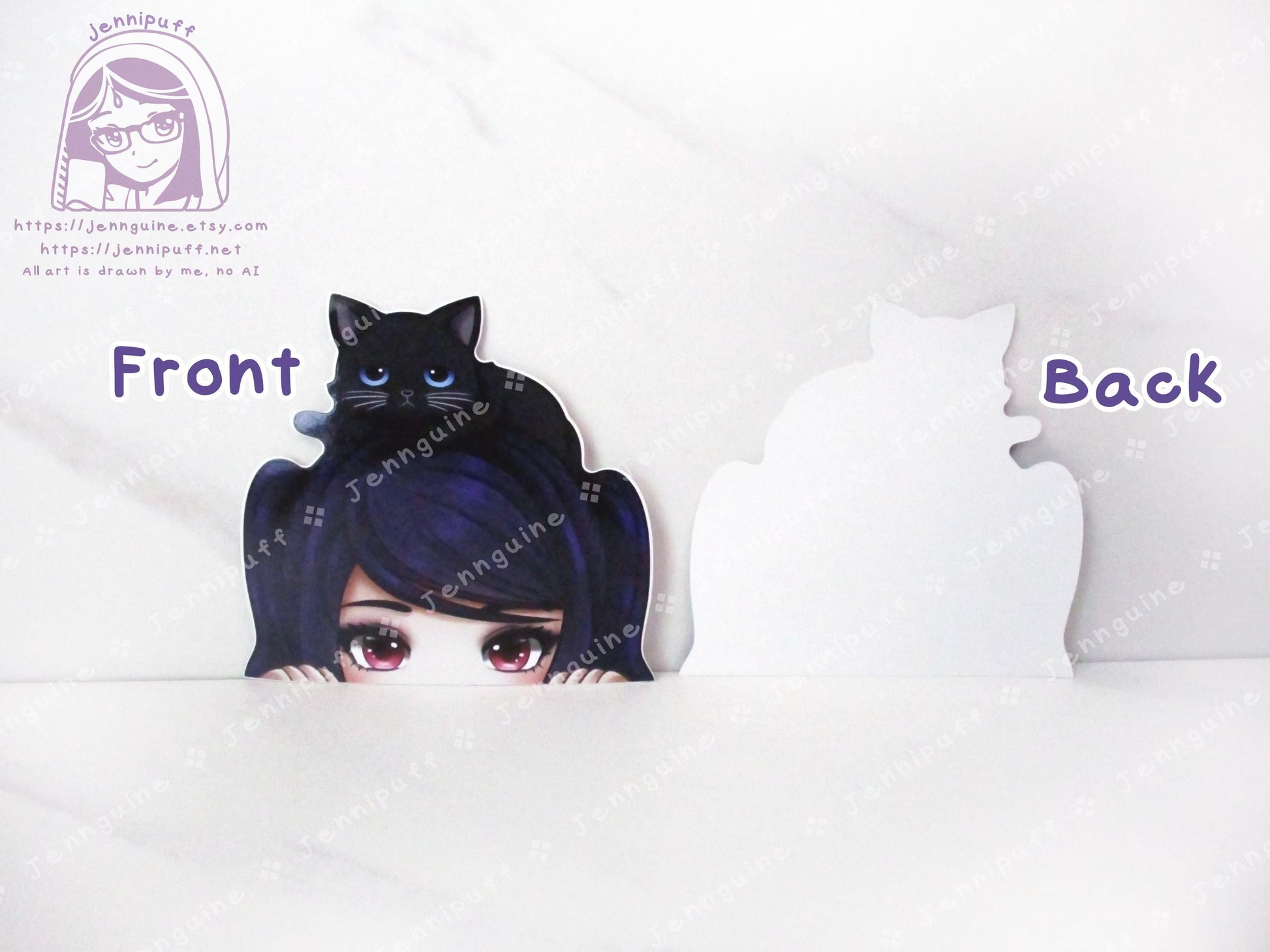 Jill Stingray Fore Cat Va11halla Va11-hall-a Video Game 4in Peeker Peeking Sticker Die-Cut Vinyl Decal Cute Kawaii Anime Gift Weatherproof