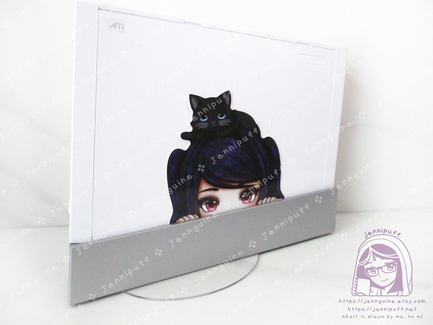 Jill Stingray Fore Cat Va11halla Va11-hall-a Video Game 4in Peeker Peeking Sticker Die-Cut Vinyl Decal Cute Kawaii Anime Gift Weatherproof