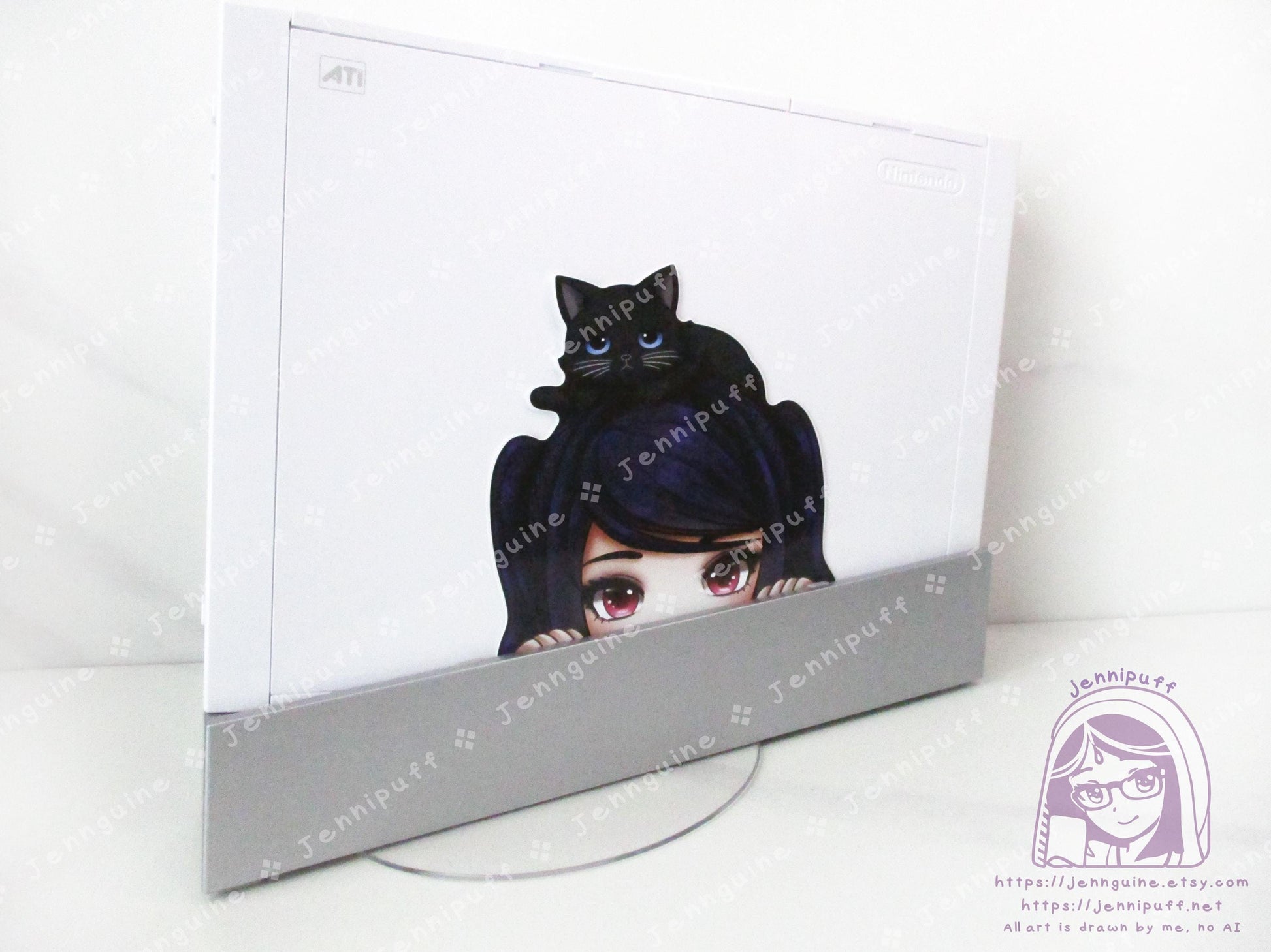 Jill Stingray Fore Cat Va11halla Va11-hall-a Video Game 4in Peeker Peeking Sticker Die-Cut Vinyl Decal Cute Kawaii Anime Gift Weatherproof