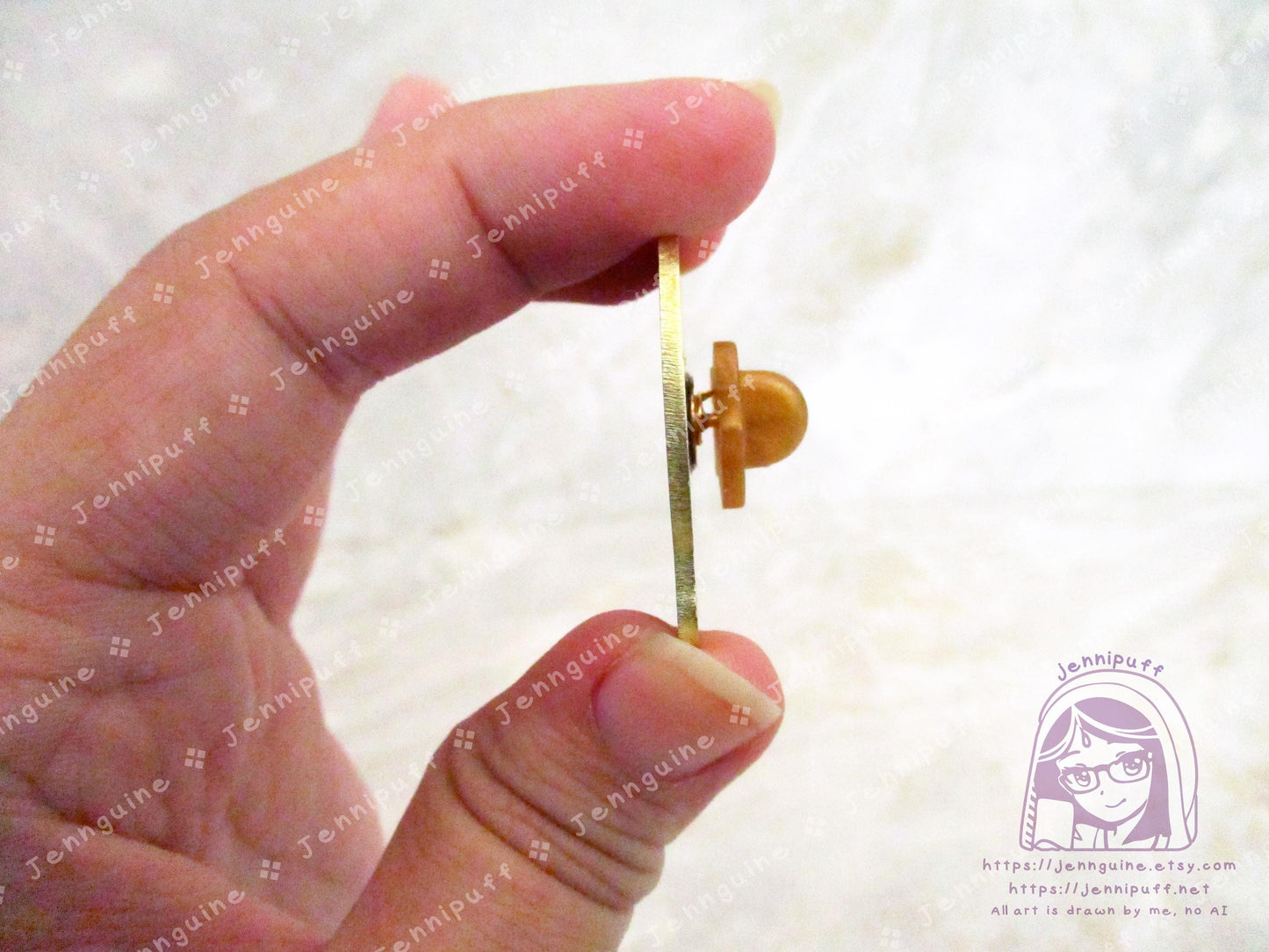 Gold Sleepy Princess in the Demon Castle Suya Princess Syalis Teddy Demon 35mm 1.375in Eco Metal Pin Printed Brass Engraved Enamel Pin