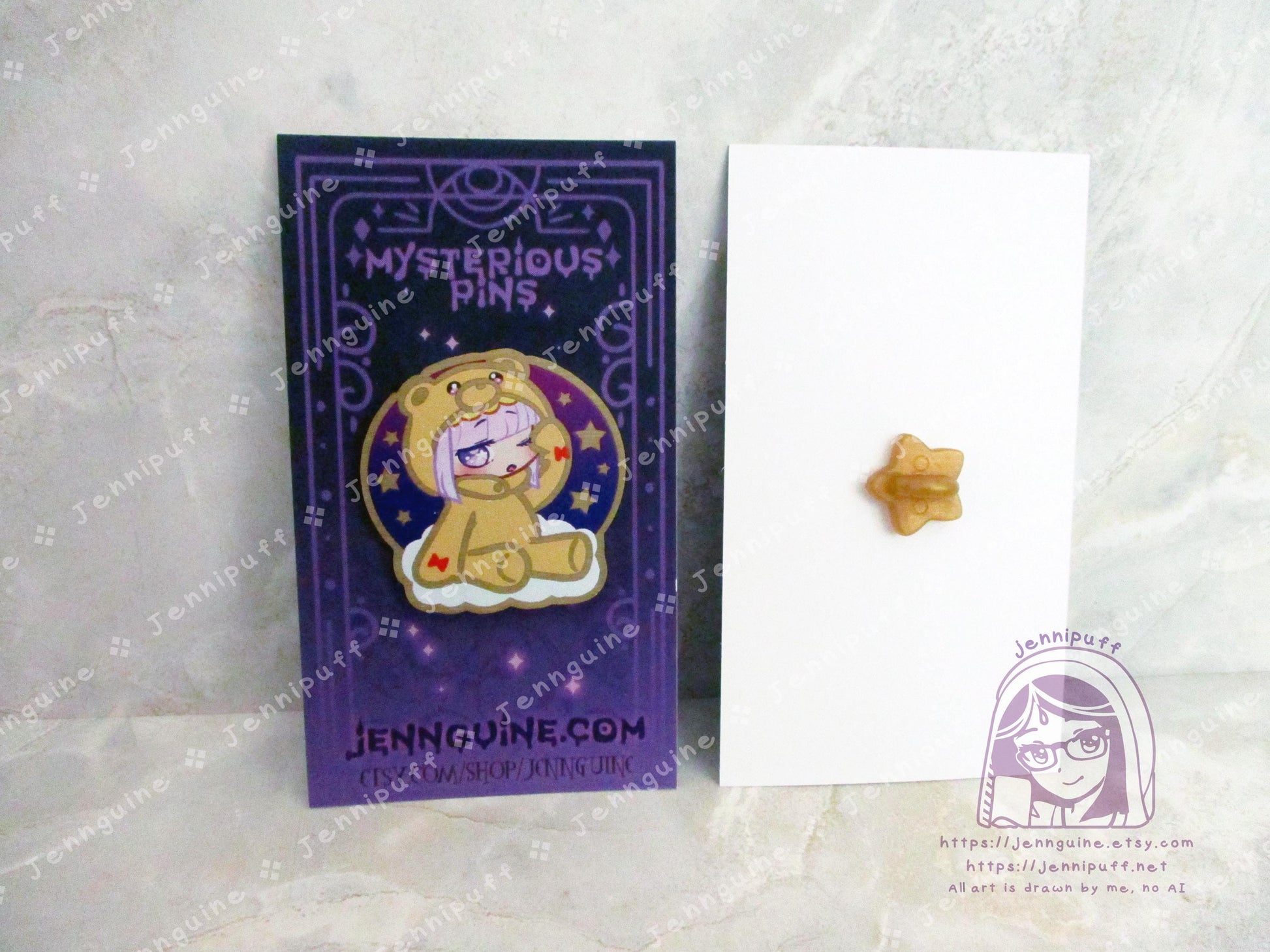 Gold Sleepy Princess in the Demon Castle Suya Princess Syalis Teddy Demon 35mm 1.375in Eco Metal Pin Printed Brass Engraved Enamel Pin