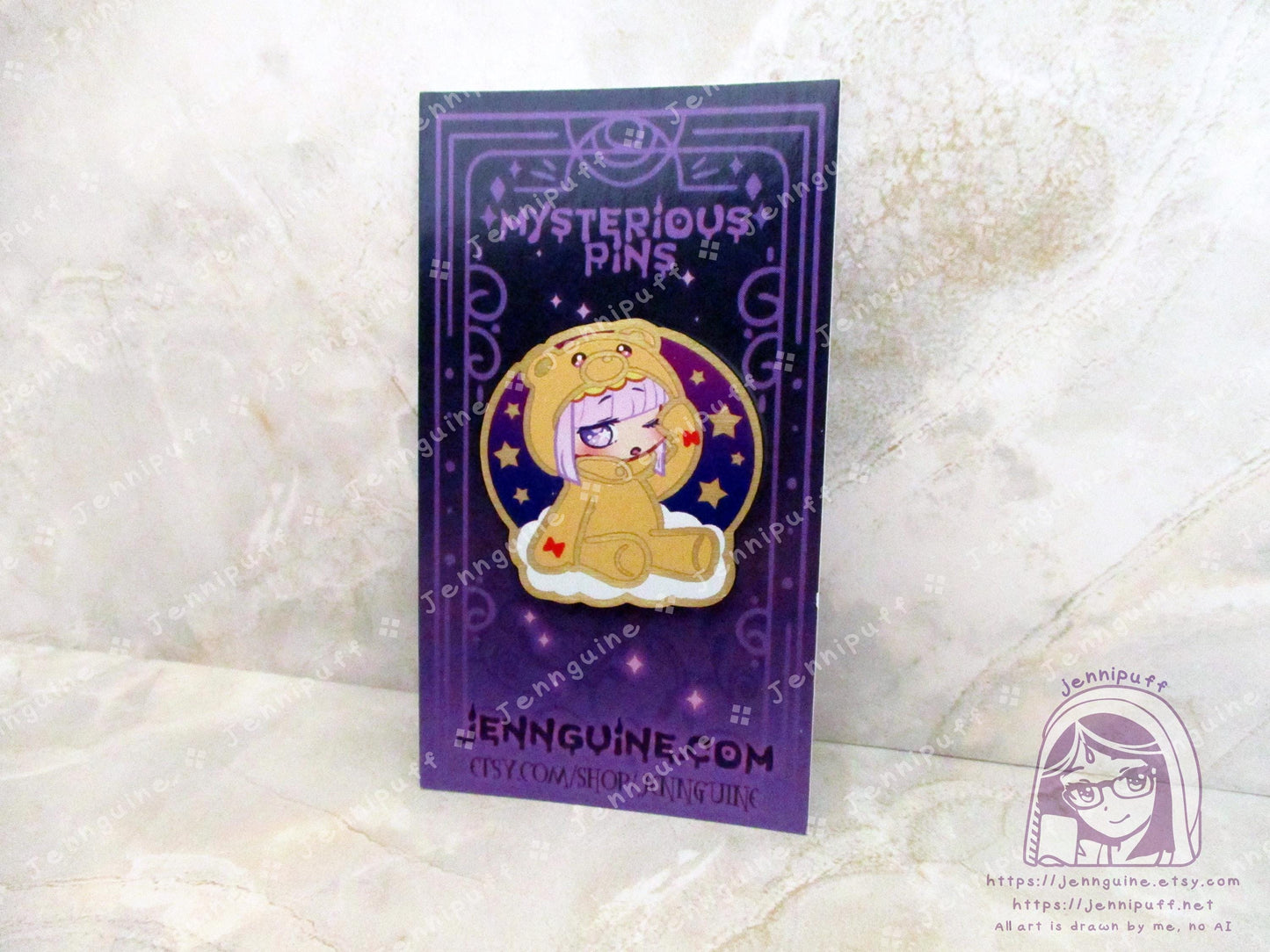 Gold Sleepy Princess in the Demon Castle Suya Princess Syalis Teddy Demon 35mm 1.375in Eco Metal Pin Printed Brass Engraved Enamel Pin