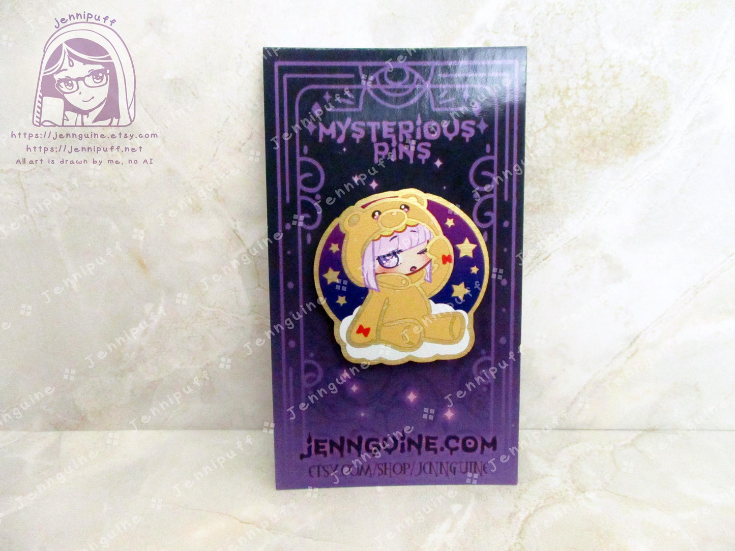 Gold Sleepy Princess in the Demon Castle Suya Princess Syalis Teddy Demon 35mm 1.375in Eco Metal Pin Printed Brass Engraved Enamel Pin