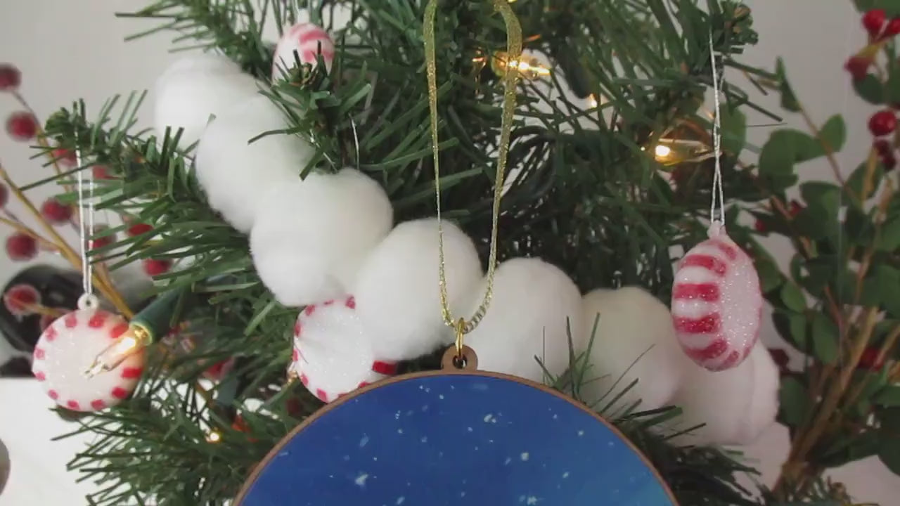 LóZ BótW TótK Wooden Christmas Ornament | Includes 4x6in Print | Línk and Zéldà Blúpéé Snowman Holiday Decoration Gift Video Game Lover