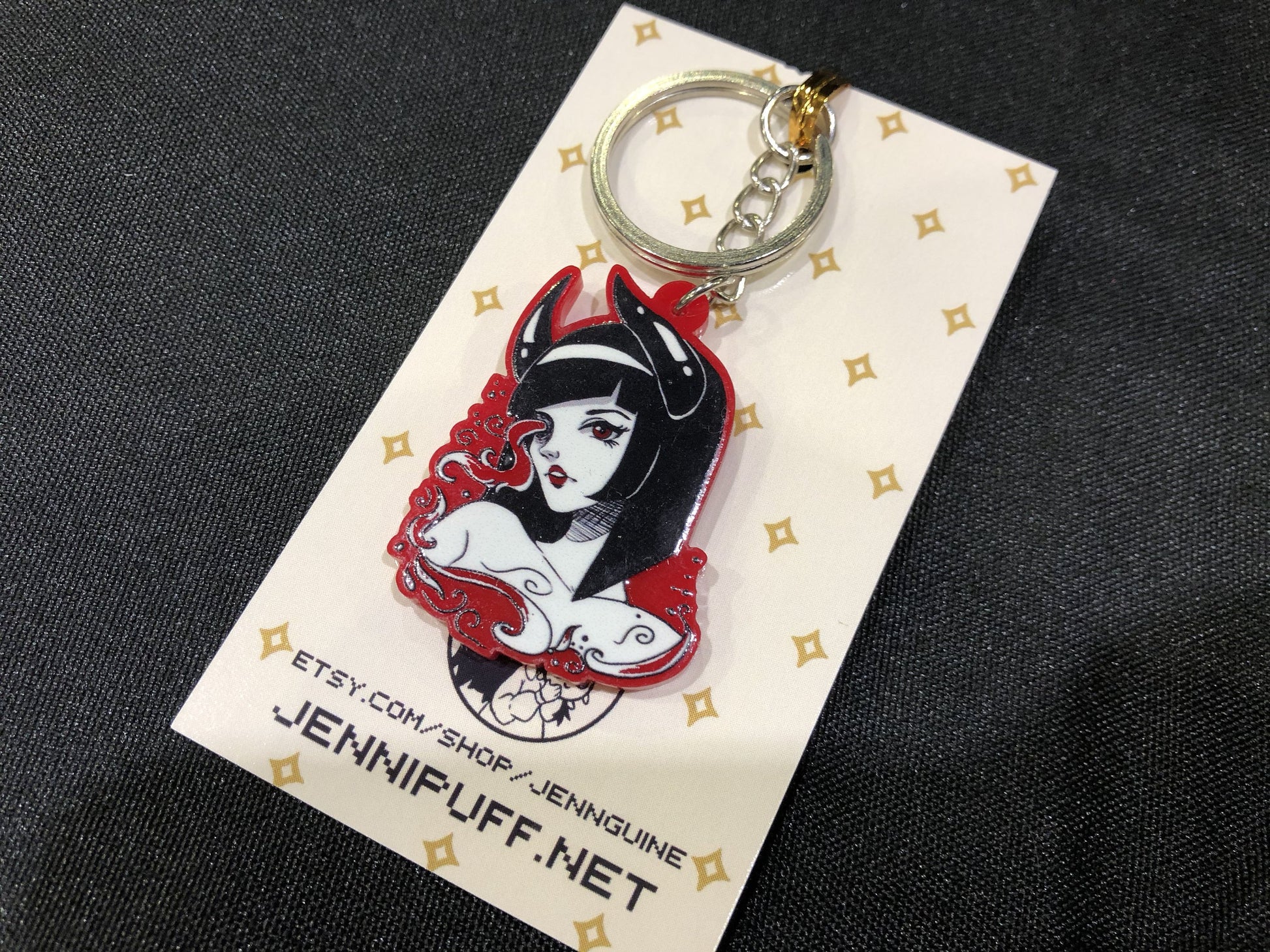 Inktober 2018 Red Keychain - Spell - JennGuine