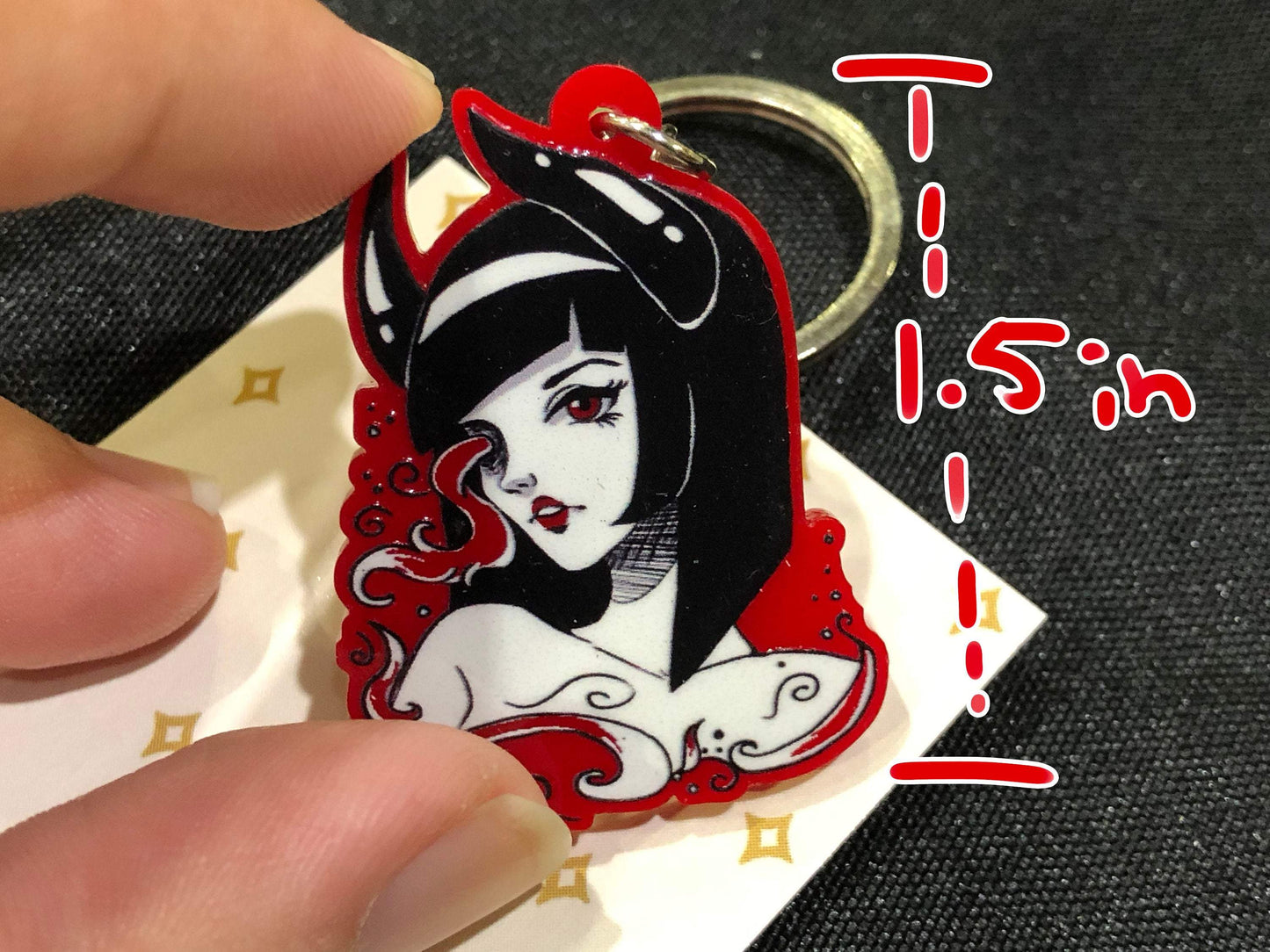 Inktober 2018 Red Keychain - Spell - JennGuine