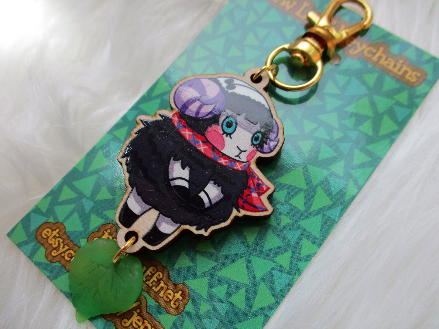 Animal Crossing Wooden Keychain - Muffy OUT OF STOCK [retired] - JennGuine