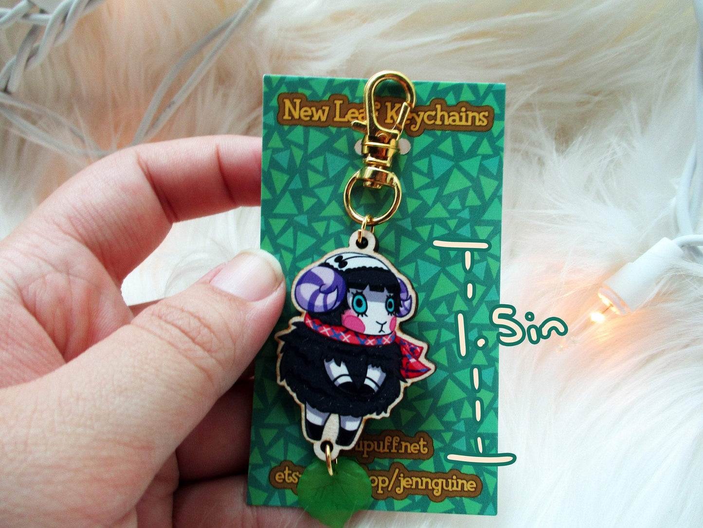 Animal Crossing Wooden Keychain - Muffy OUT OF STOCK [retired] - JennGuine