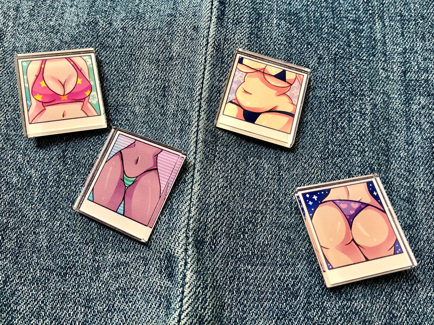 Polaroid Hot Bods - Thicc Tummy - Acrylic Pin (see pics for grades)