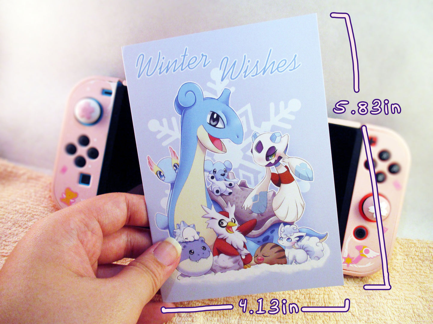 4x6in Pokemon Greeting Card - Ice Pokemon (MISPRINT) - JennGuine