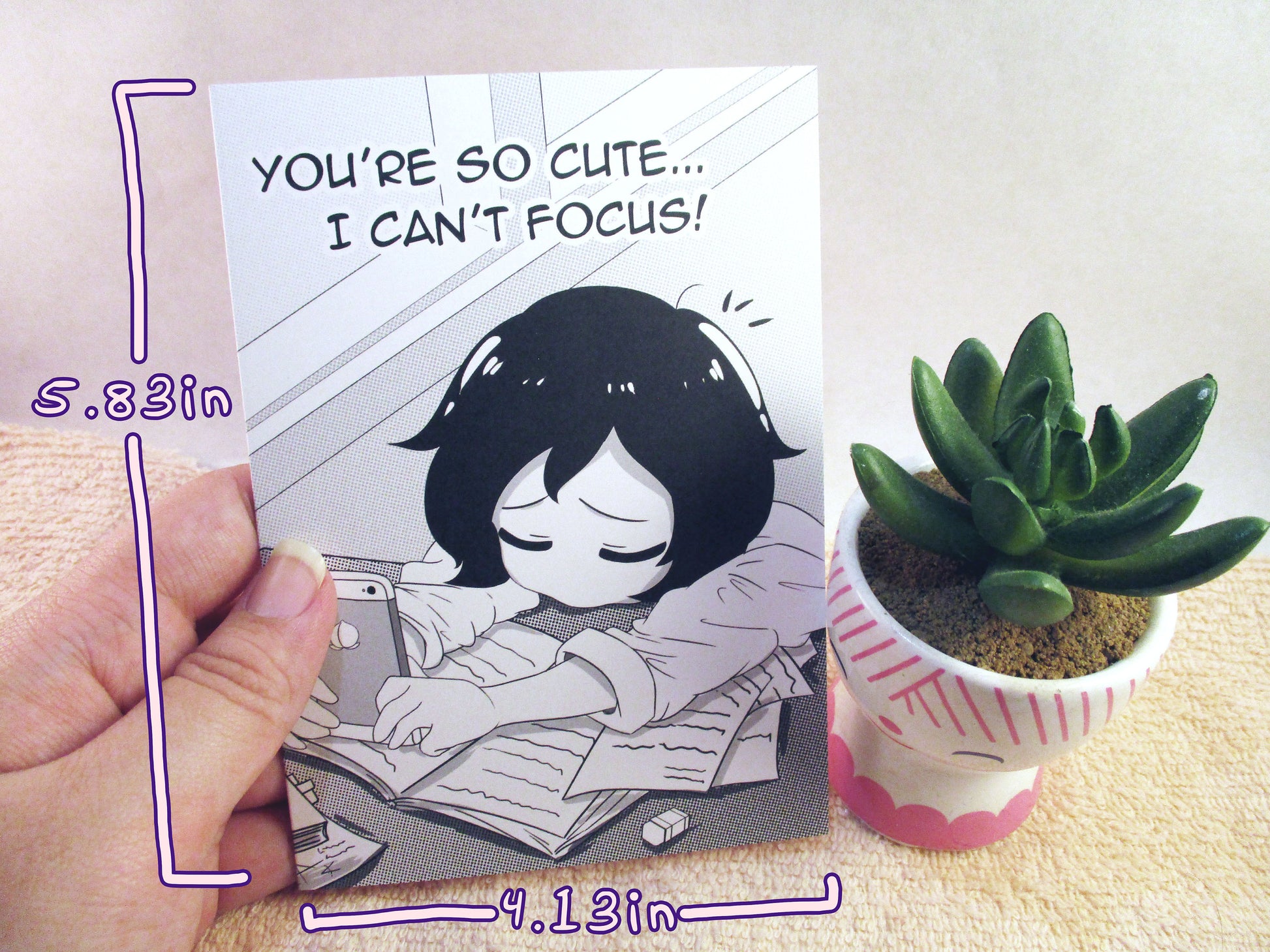 4x6in Anime Greeting Card - You're Cute (MISPRINT) - JennGuine