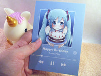 4x6in Hatsune Miku Greeting Card - Birthday (MISPRINT) OUT OF STOCK [retired] - JennGuine