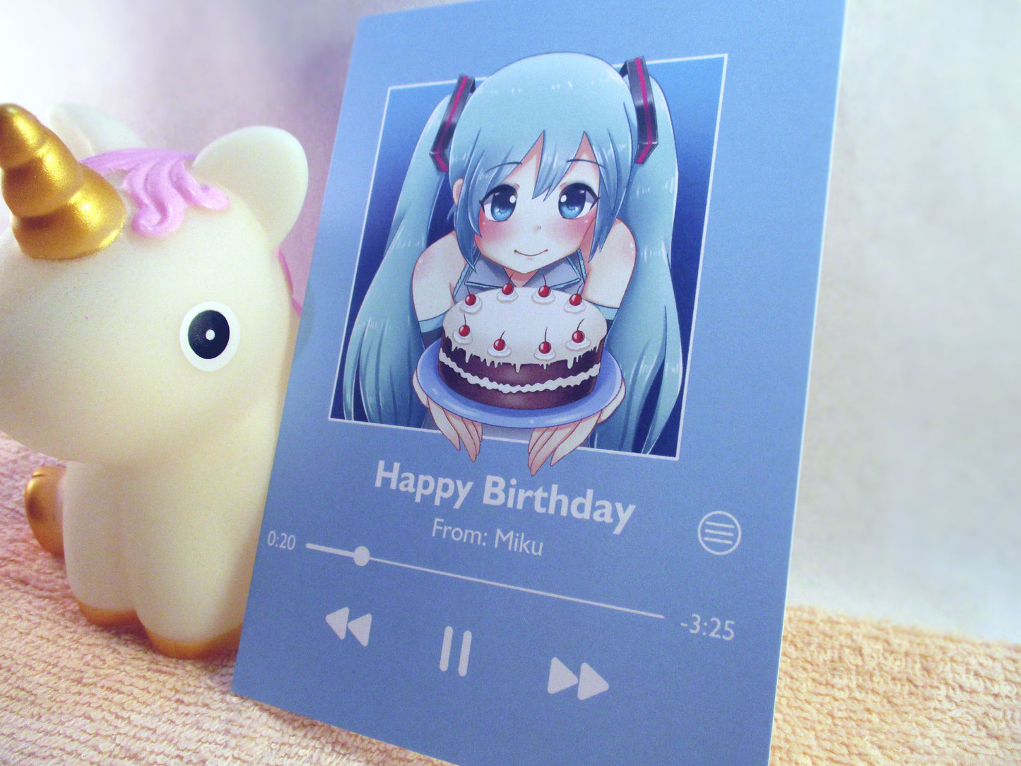 4x6in Hatsune Miku Greeting Card - Birthday (MISPRINT) OUT OF STOCK [retired] - JennGuine