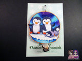 Wooden Christmas Ornament - Penguin Family (read description) - JennGuine