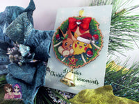 Wooden Christmas Ornament - Pikachu Eevee Pokemon (read description) - JennGuine