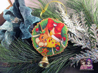 Wooden Christmas Ornament - Pikachu Eevee Pokemon (read description) - JennGuine