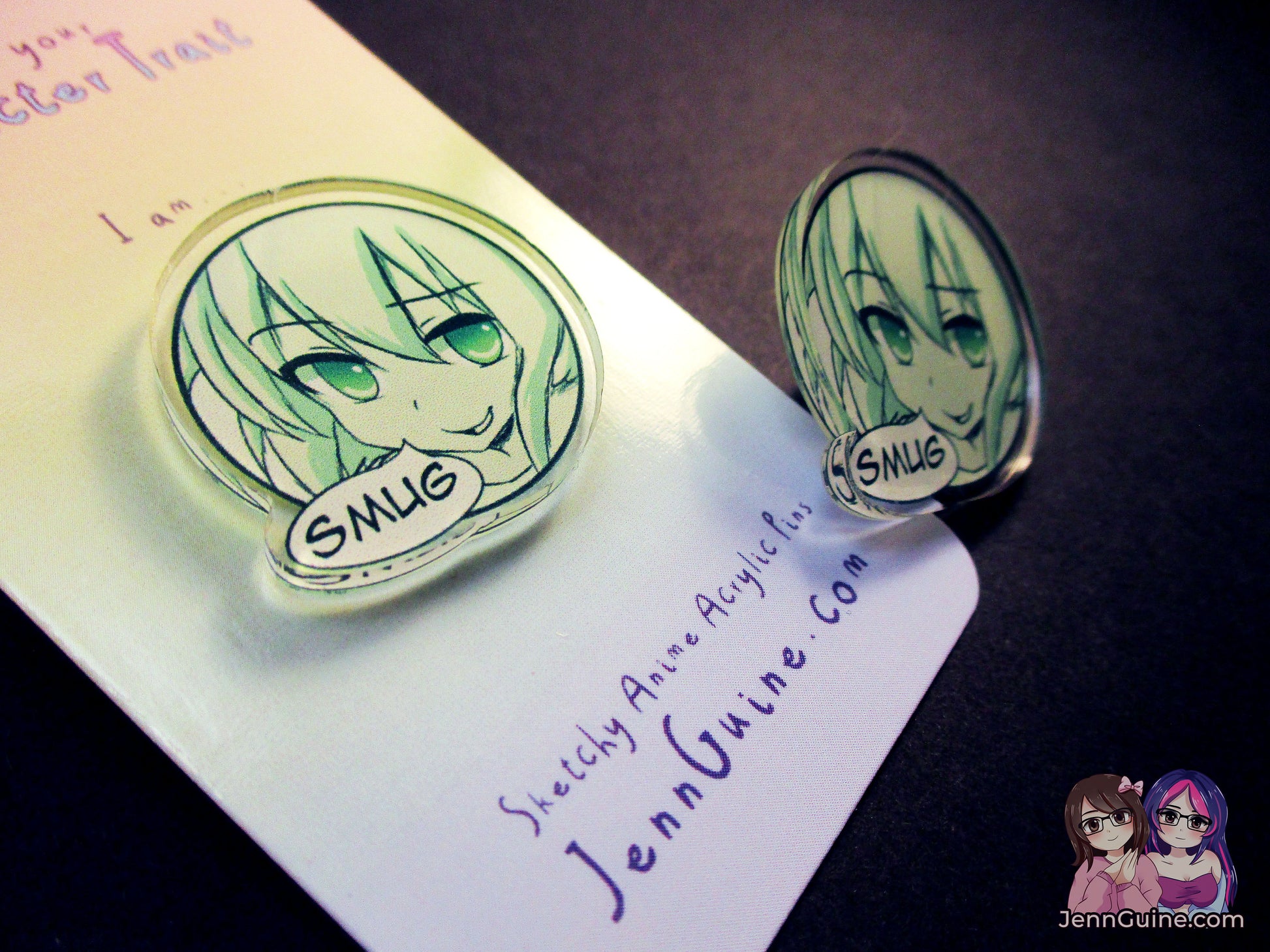 Sketchy Anime Character Trait Pin - Smug (pick your own trait!) - JennGuine